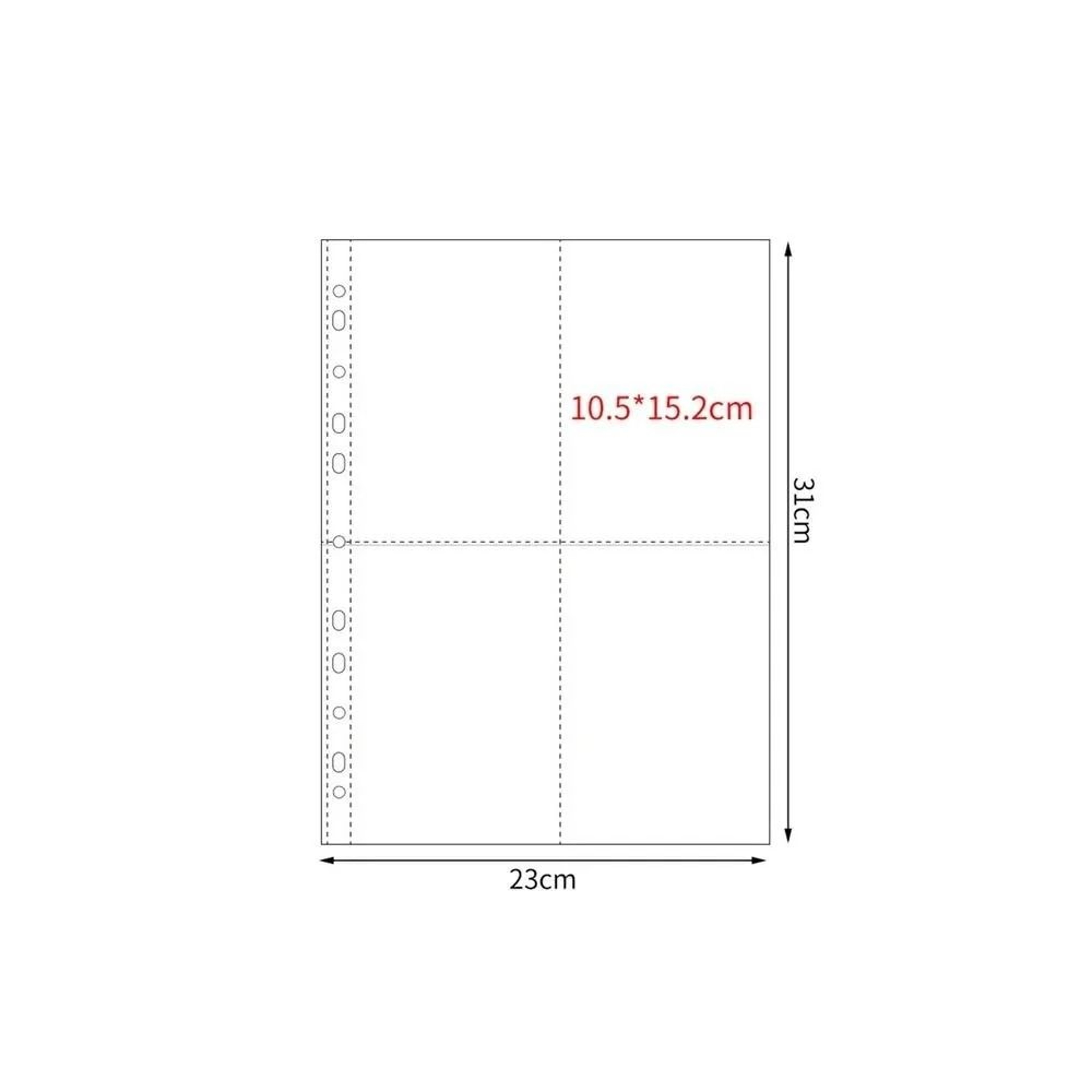 A4 Clear Photo Album Refill Pages For Four Ring Binder 10