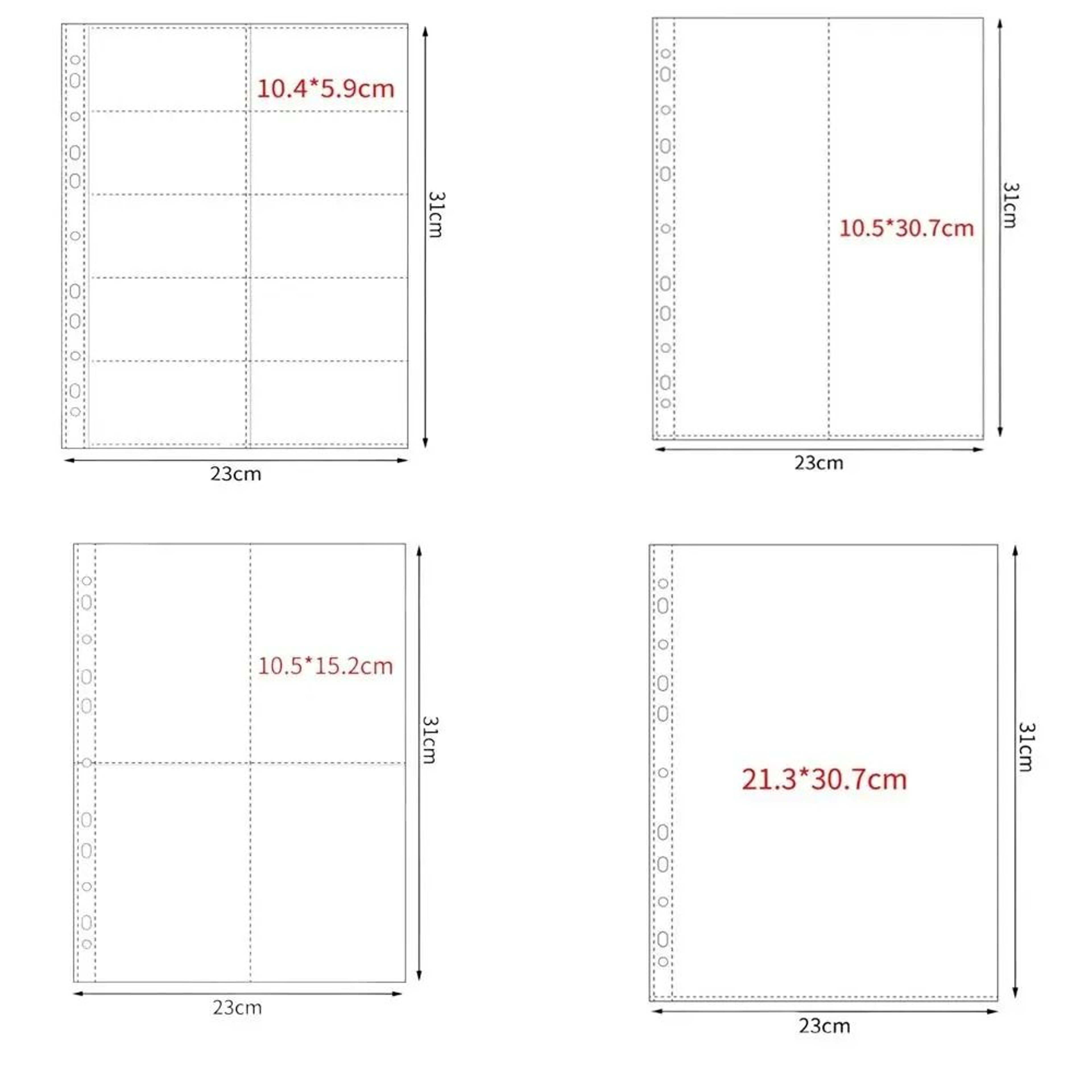 A4 Clear Photo Album Refill Pages For Four Ring Binder 17