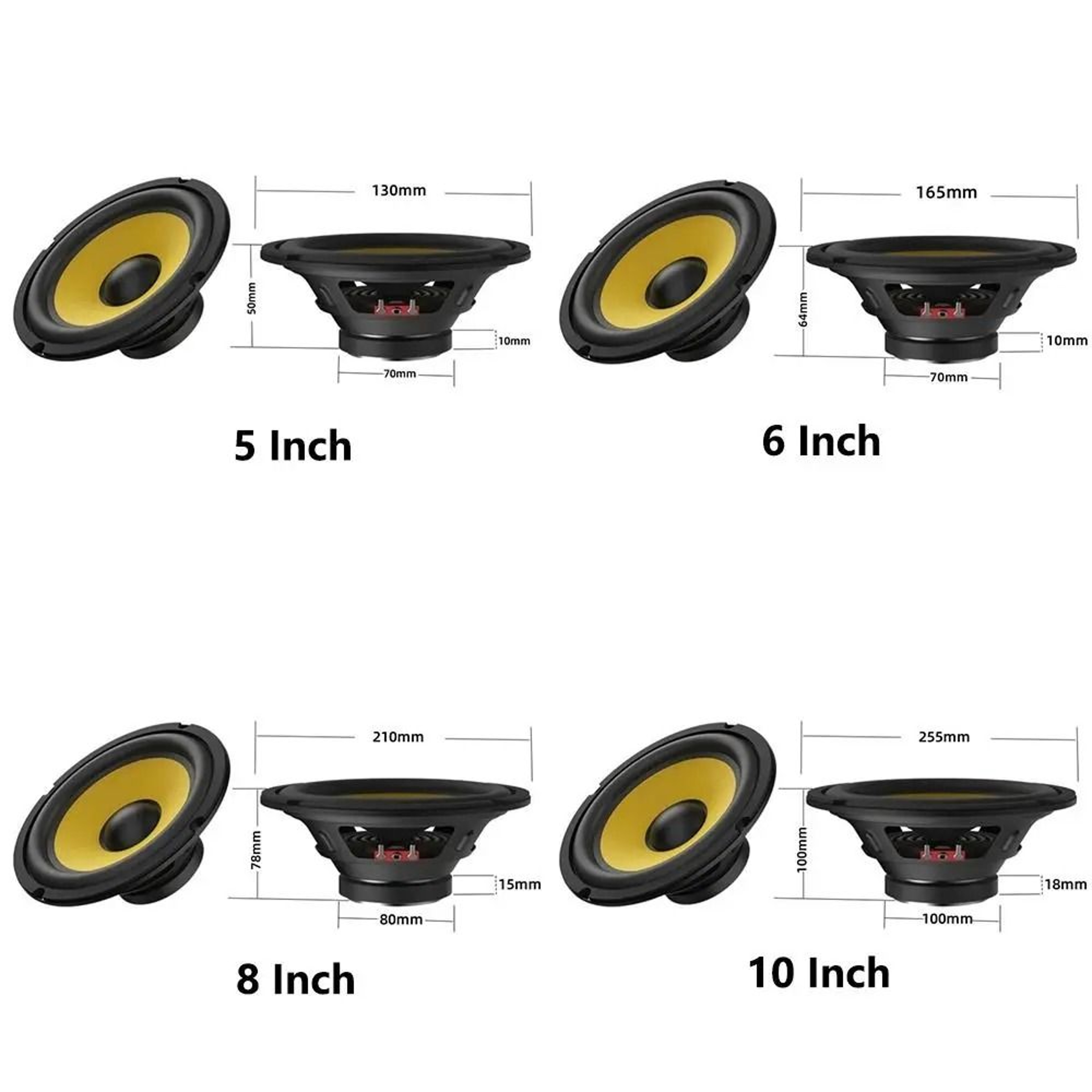 Universal Full Range Car Bass Speaker In Multiple Sizes 5