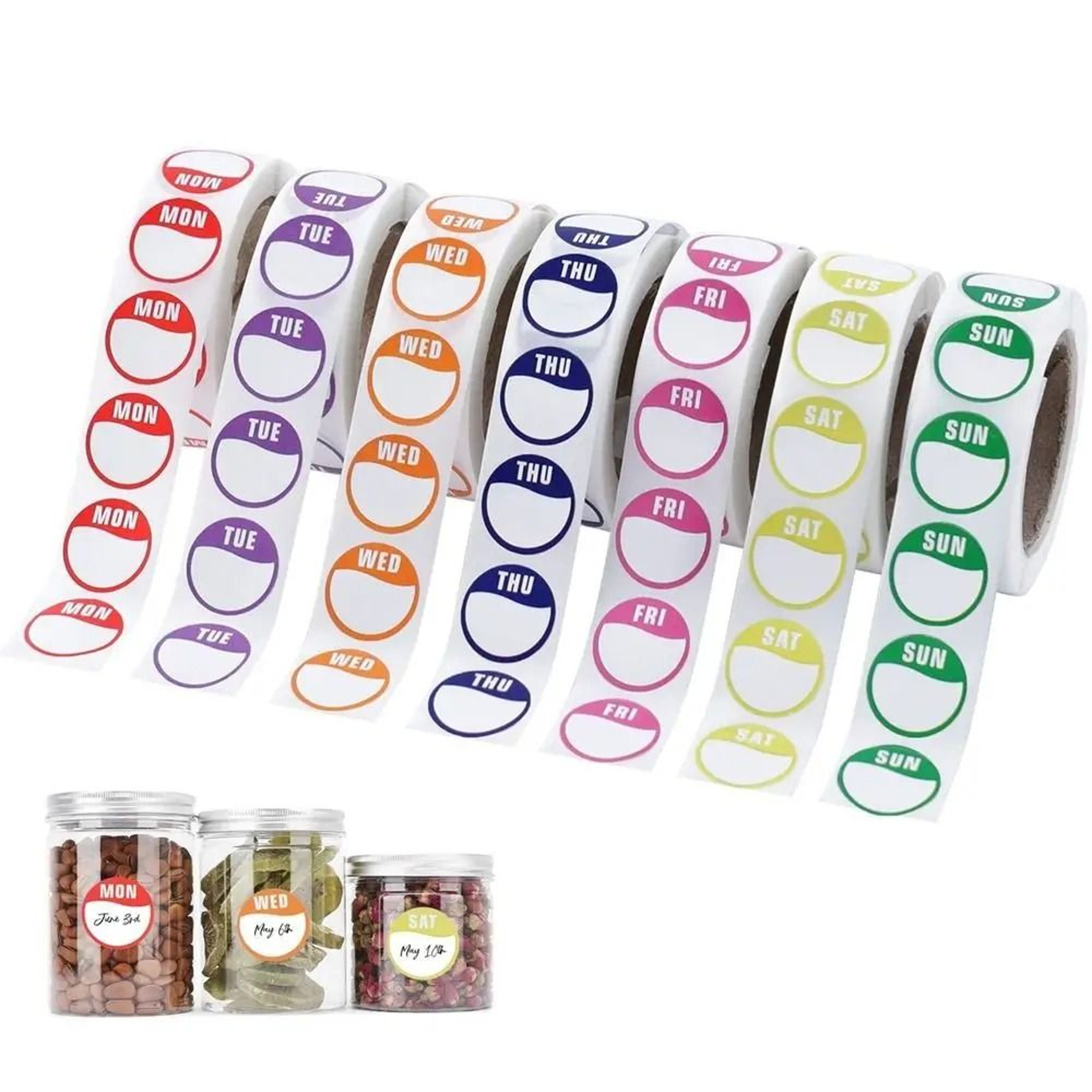 Removable Day Of Week Food Rotation Labels Roll 10