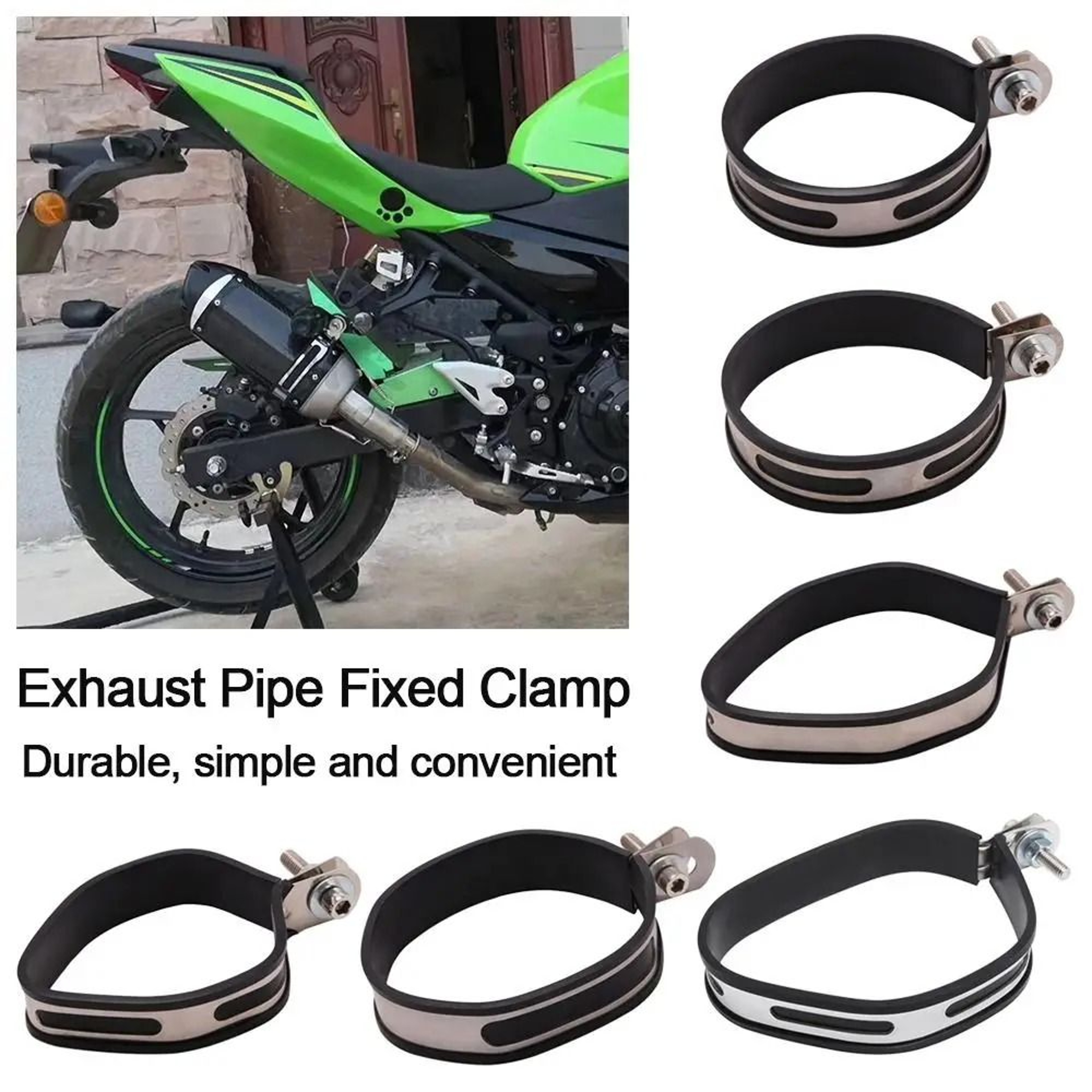 Universal Motorcycle Exhaust Clamp And Muffler Support Bracket 10