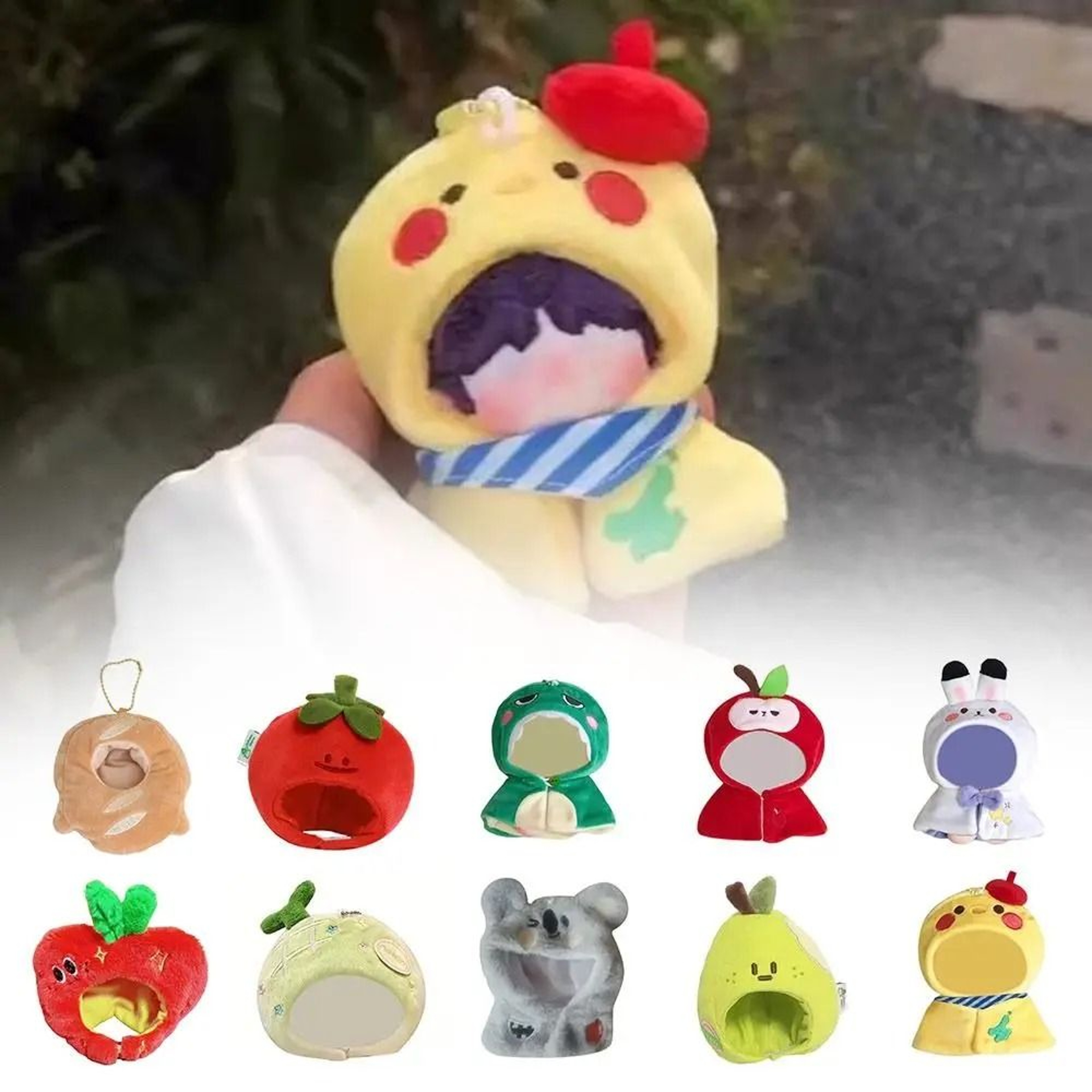 Cute Animal Doll Head Cover And Detachable Hat Accessory 0