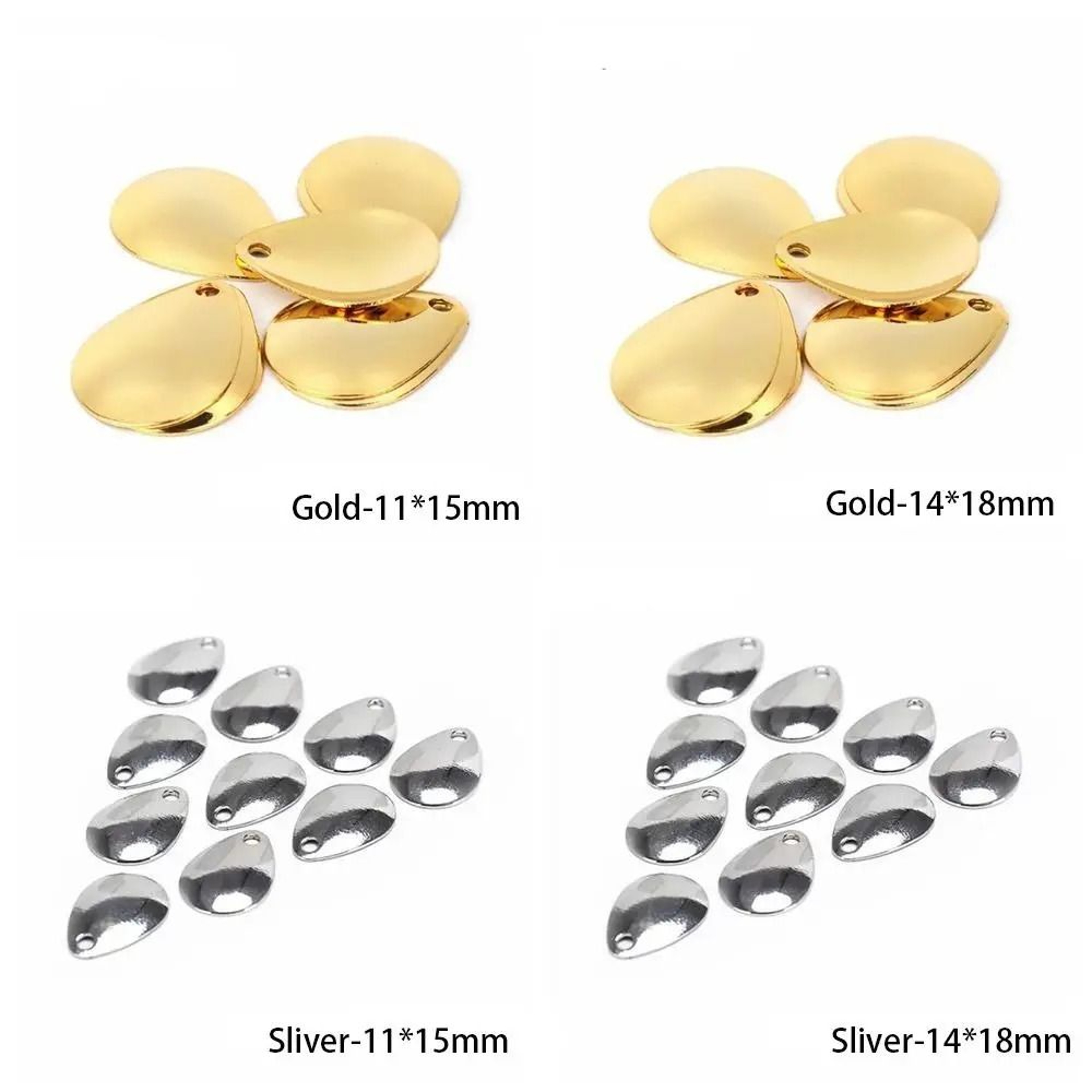 50 Piece Nickel Fishing Spinner Blades For DIY Lure Making 5