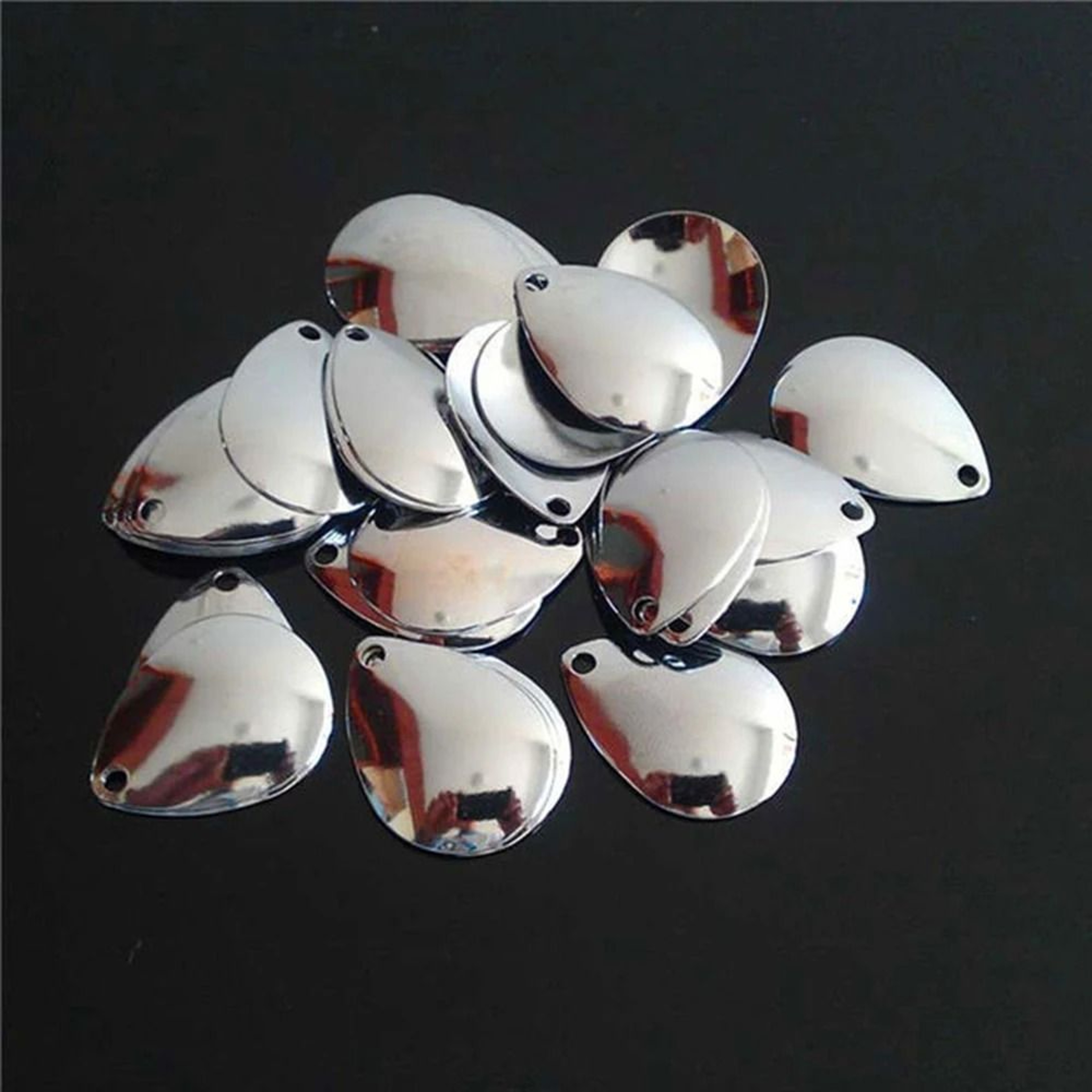 50 Piece Nickel Fishing Spinner Blades For DIY Lure Making 9