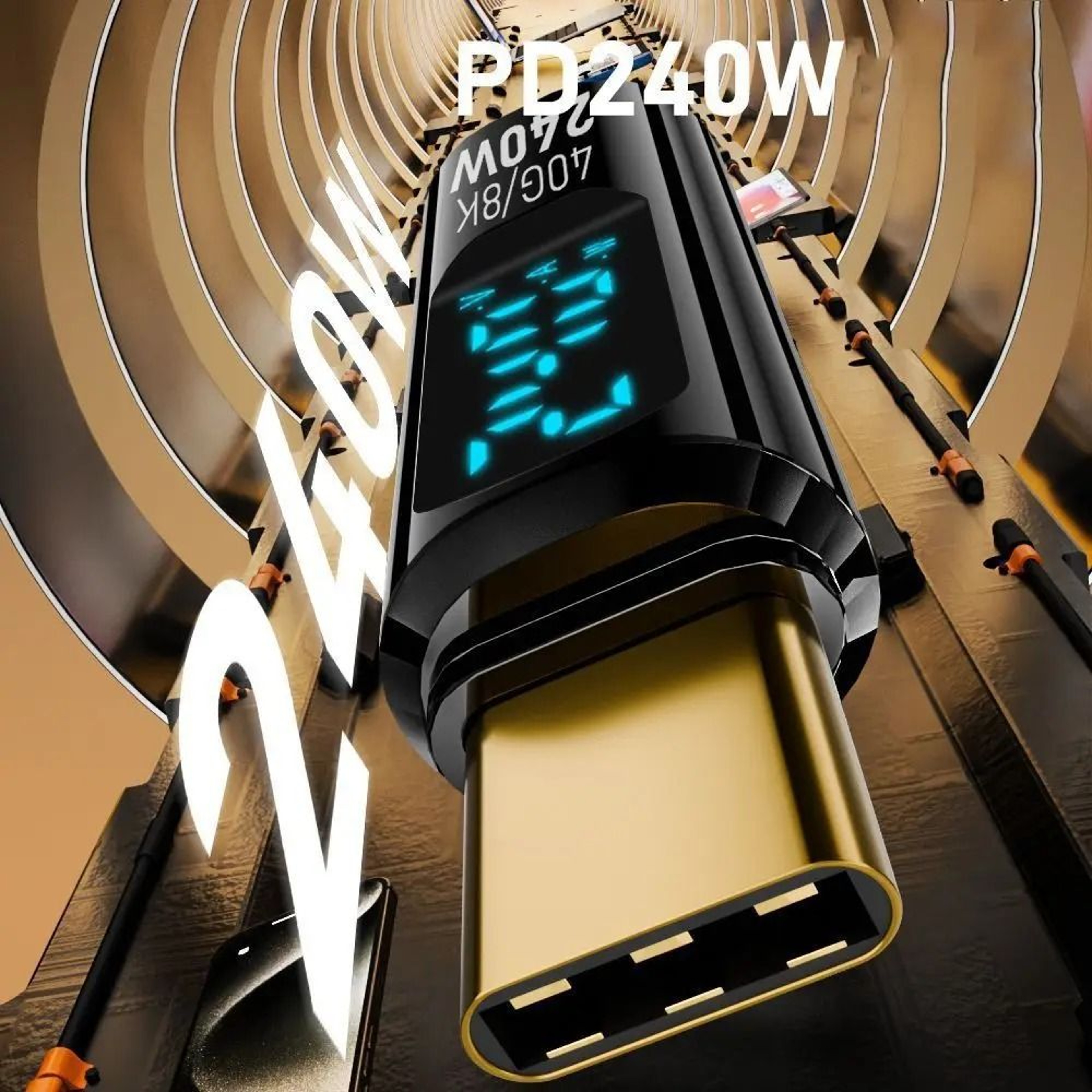 240W USB C Power Meter Adapter With 40Gbps Data Transfer 6