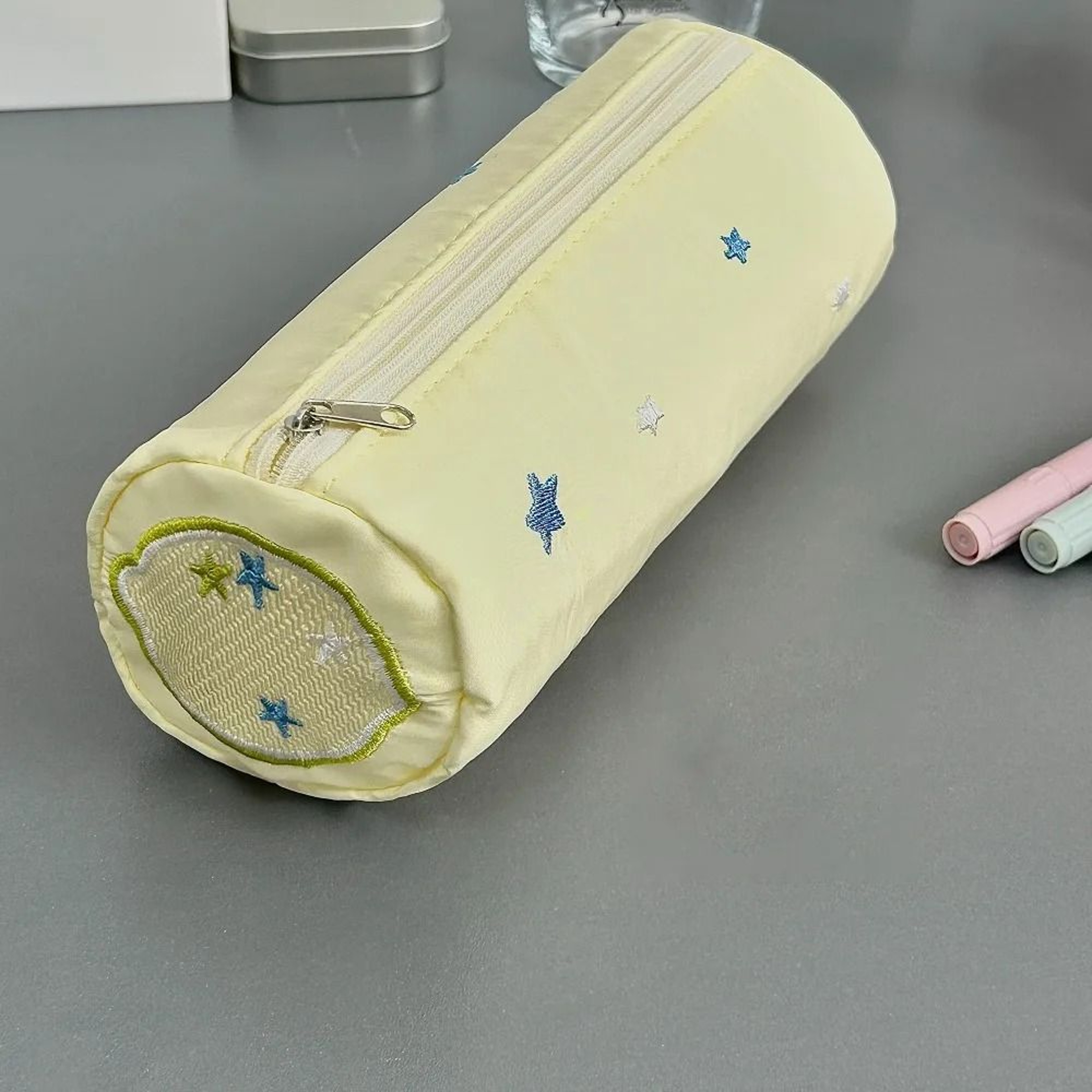 Cartoon Fruit Embroidered Large Capacity Pencil Case 3