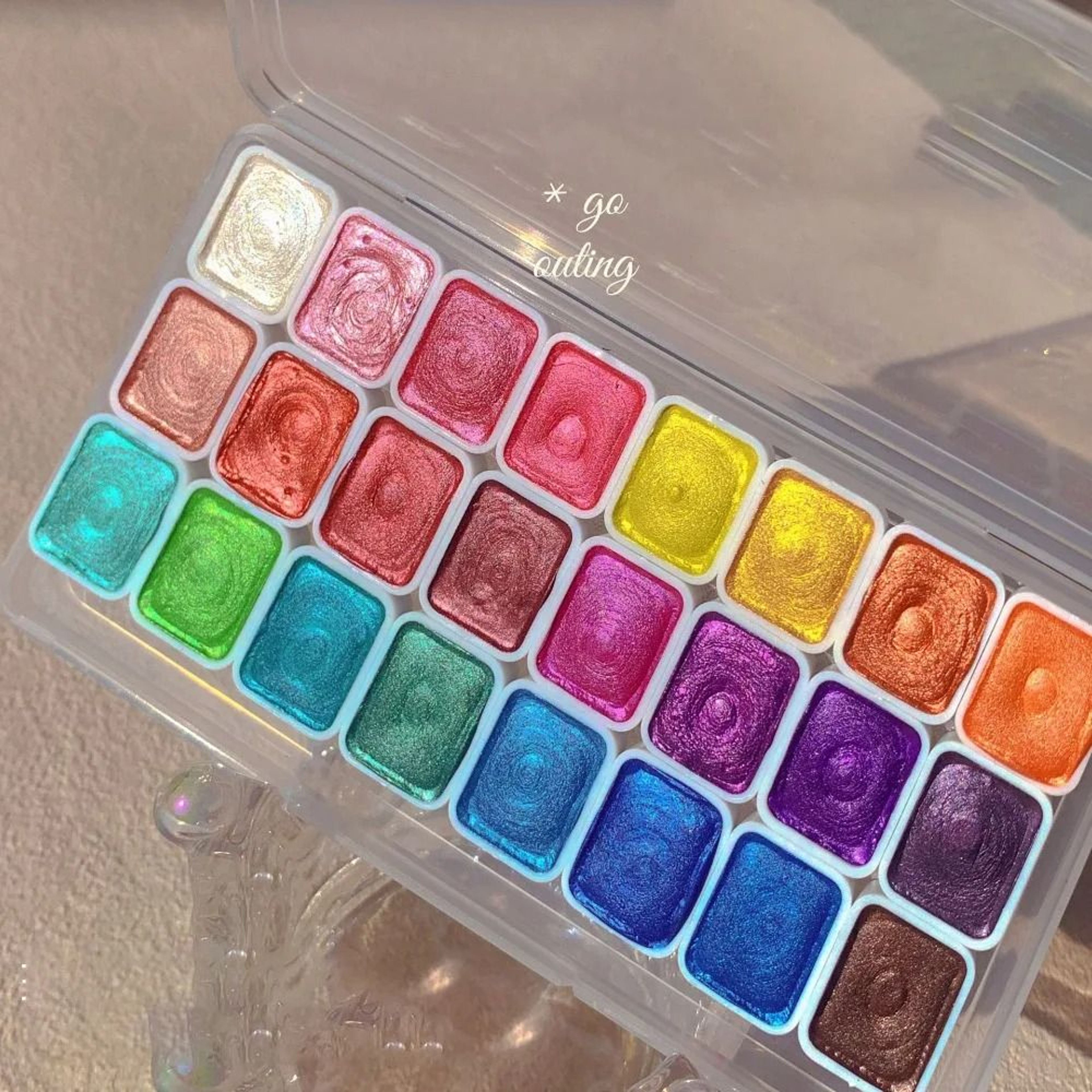 Pearlescent Solid Watercolor Paint Set 20 24 Or 60 Colors 1