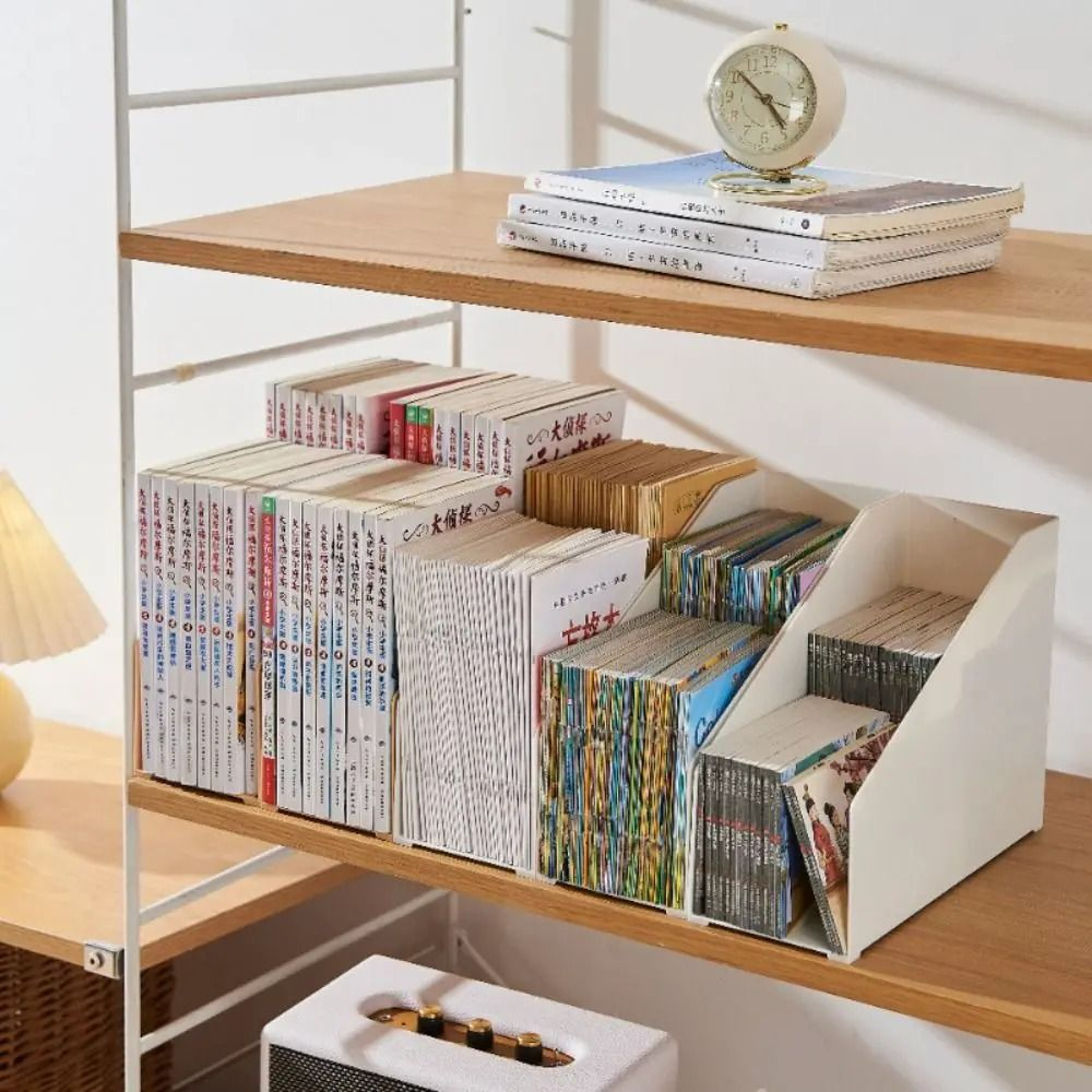 Double Layer Plastic Desktop Book Organizer Stand 0
