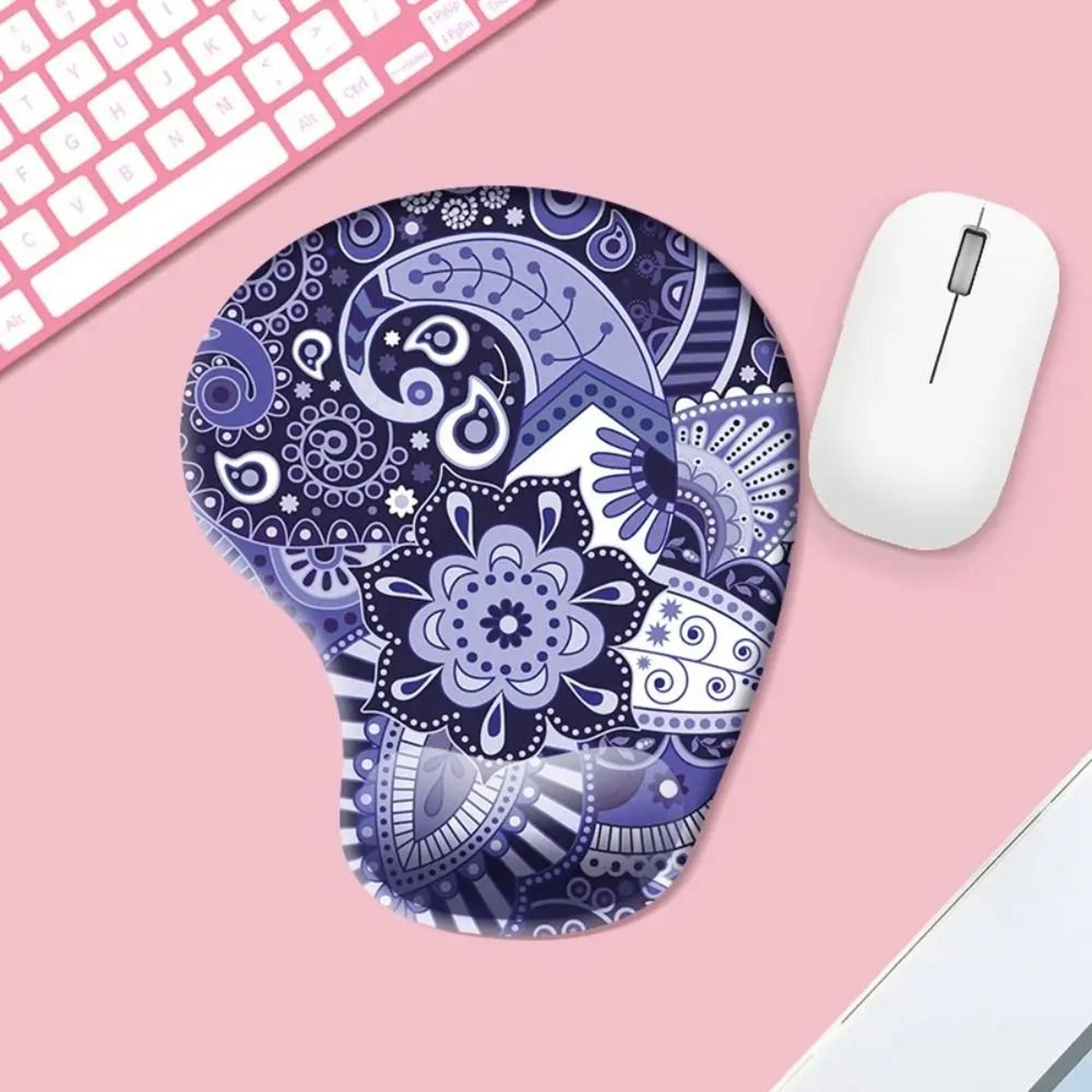 Marble Ergonomic Mouse Pad With Cushioned Wrist Rest 15