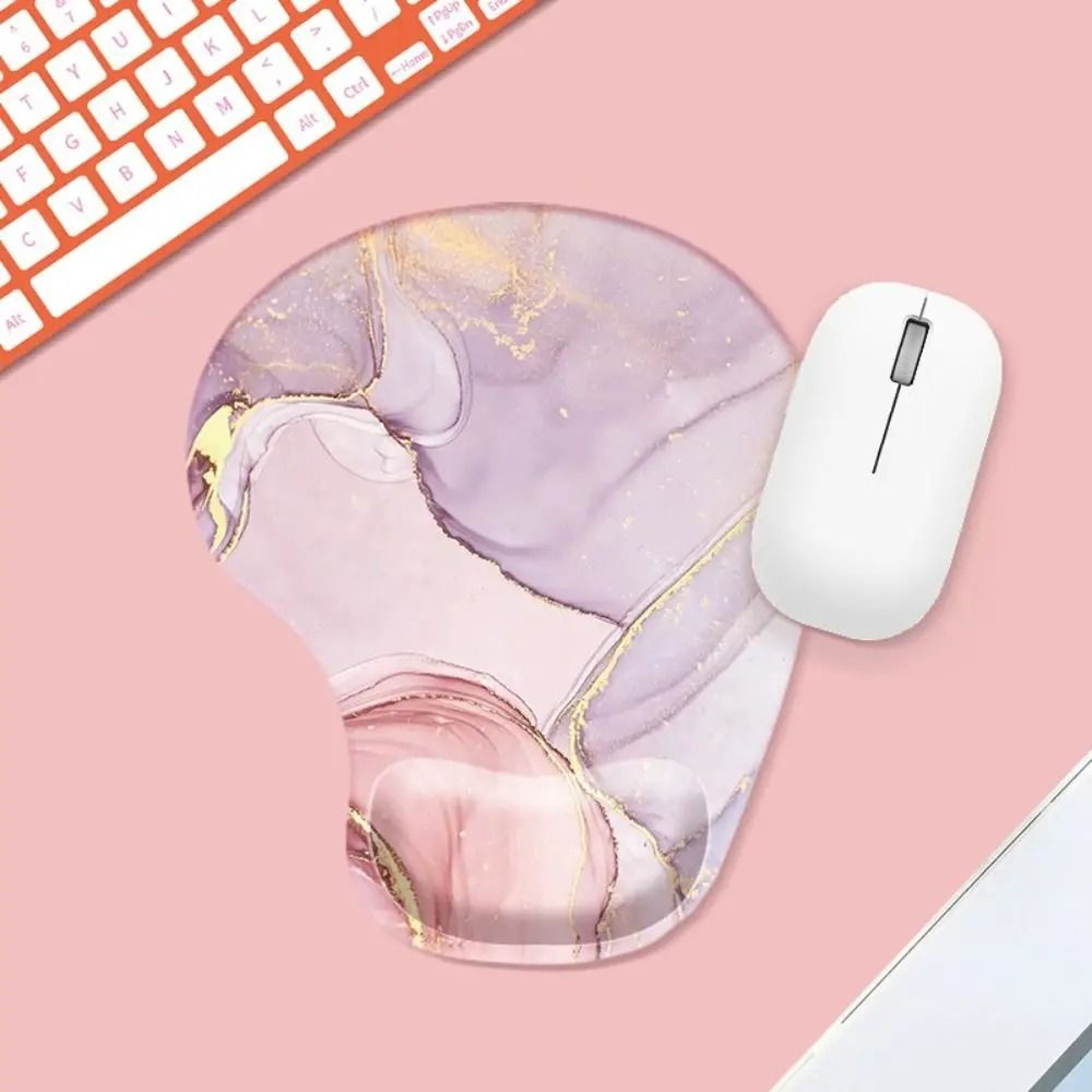 Marble Ergonomic Mouse Pad With Cushioned Wrist Rest 18