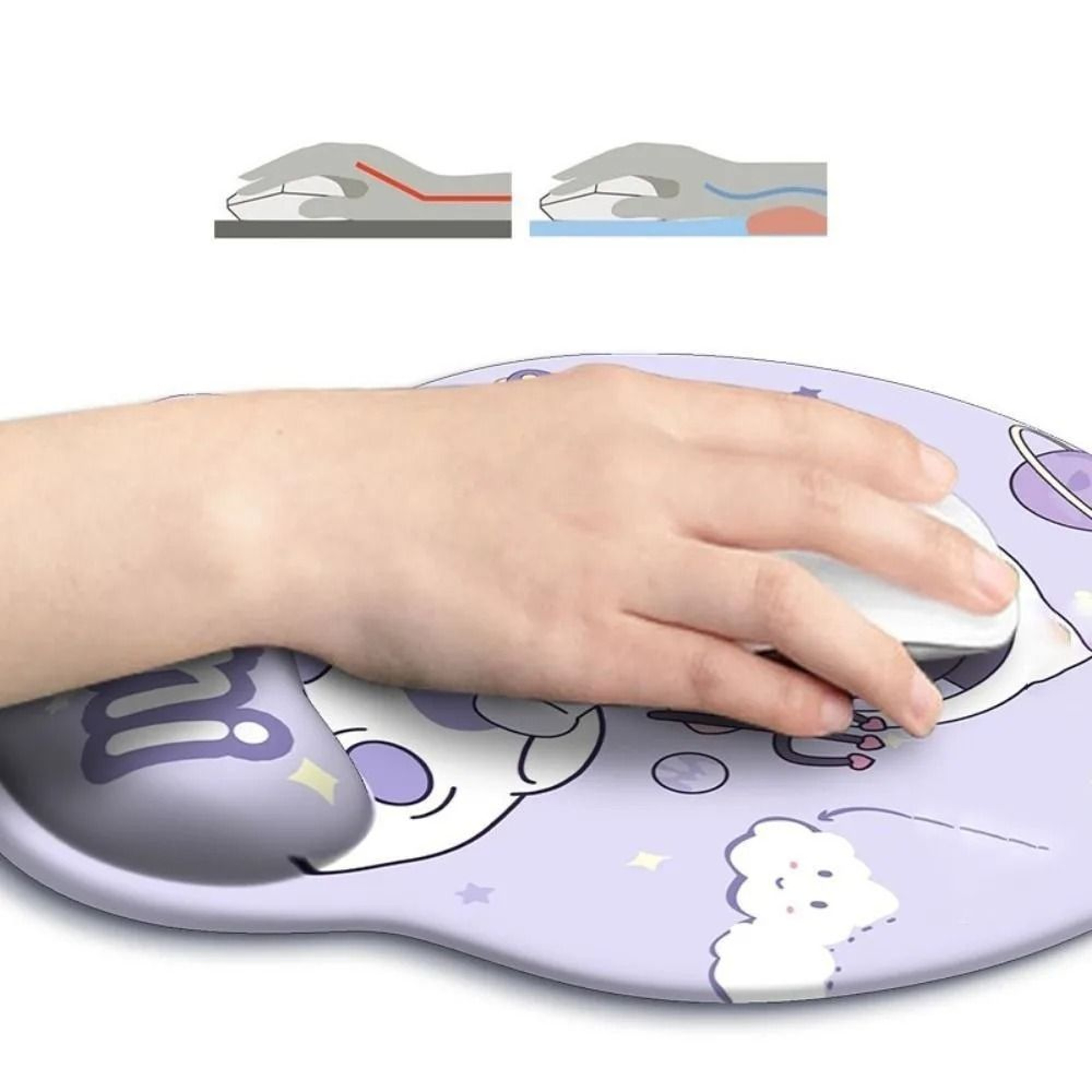 Marble Ergonomic Mouse Pad With Cushioned Wrist Rest 0