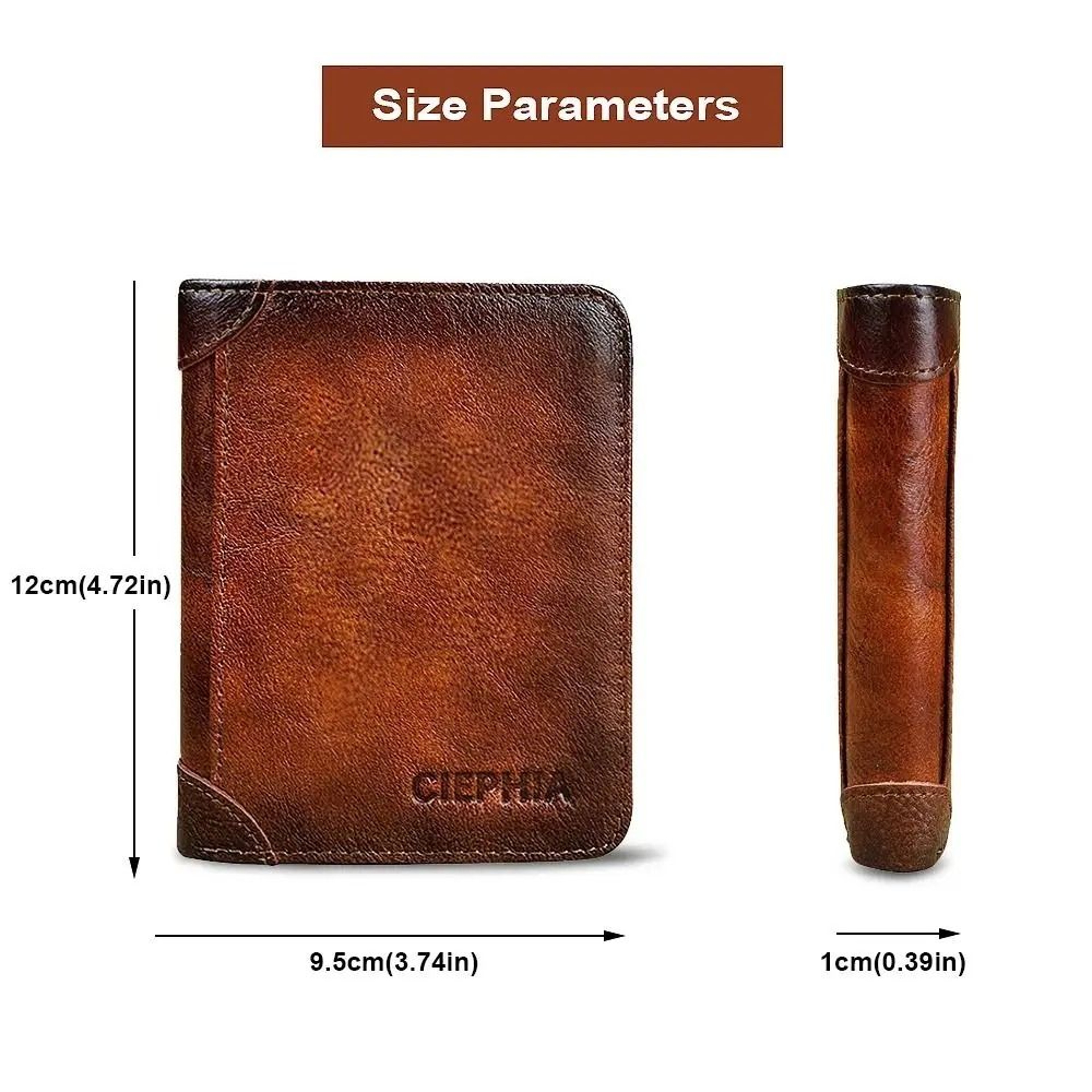 Vintage Mens RFID Blocking Trifold Wallet 4