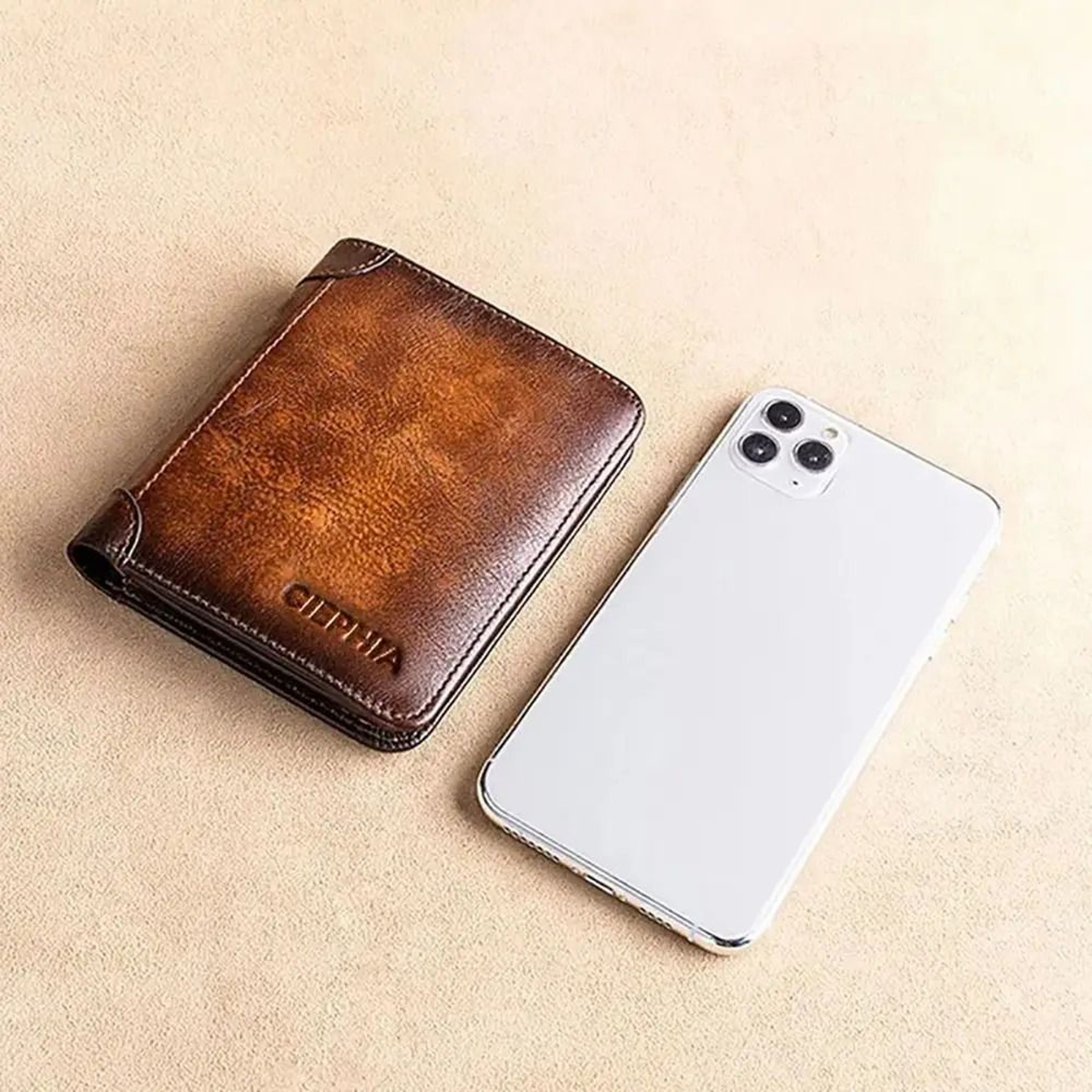Vintage Mens RFID Blocking Trifold Wallet 7