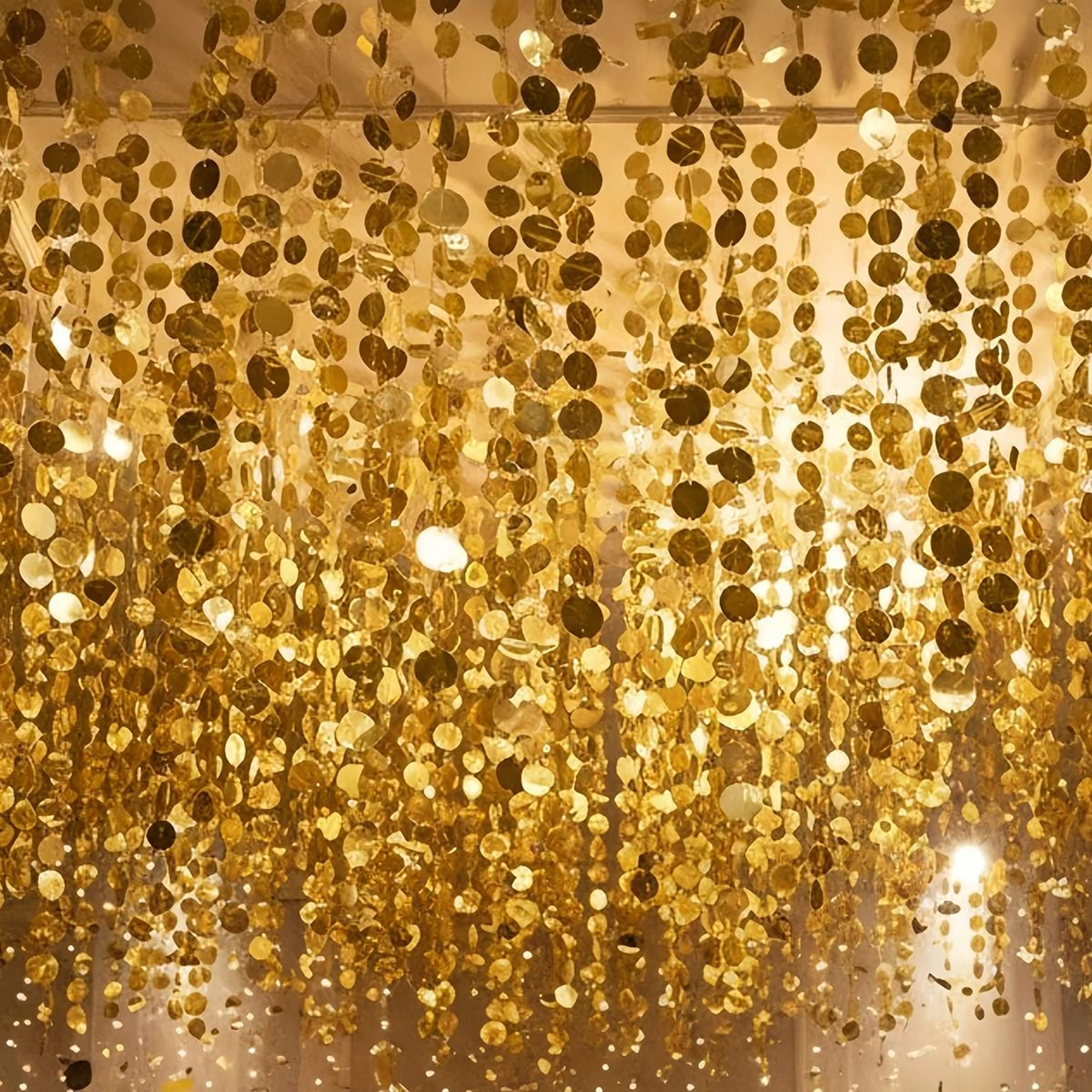 Golden Sequin Curtain Backdrop For Sparkling Party Decor 6
