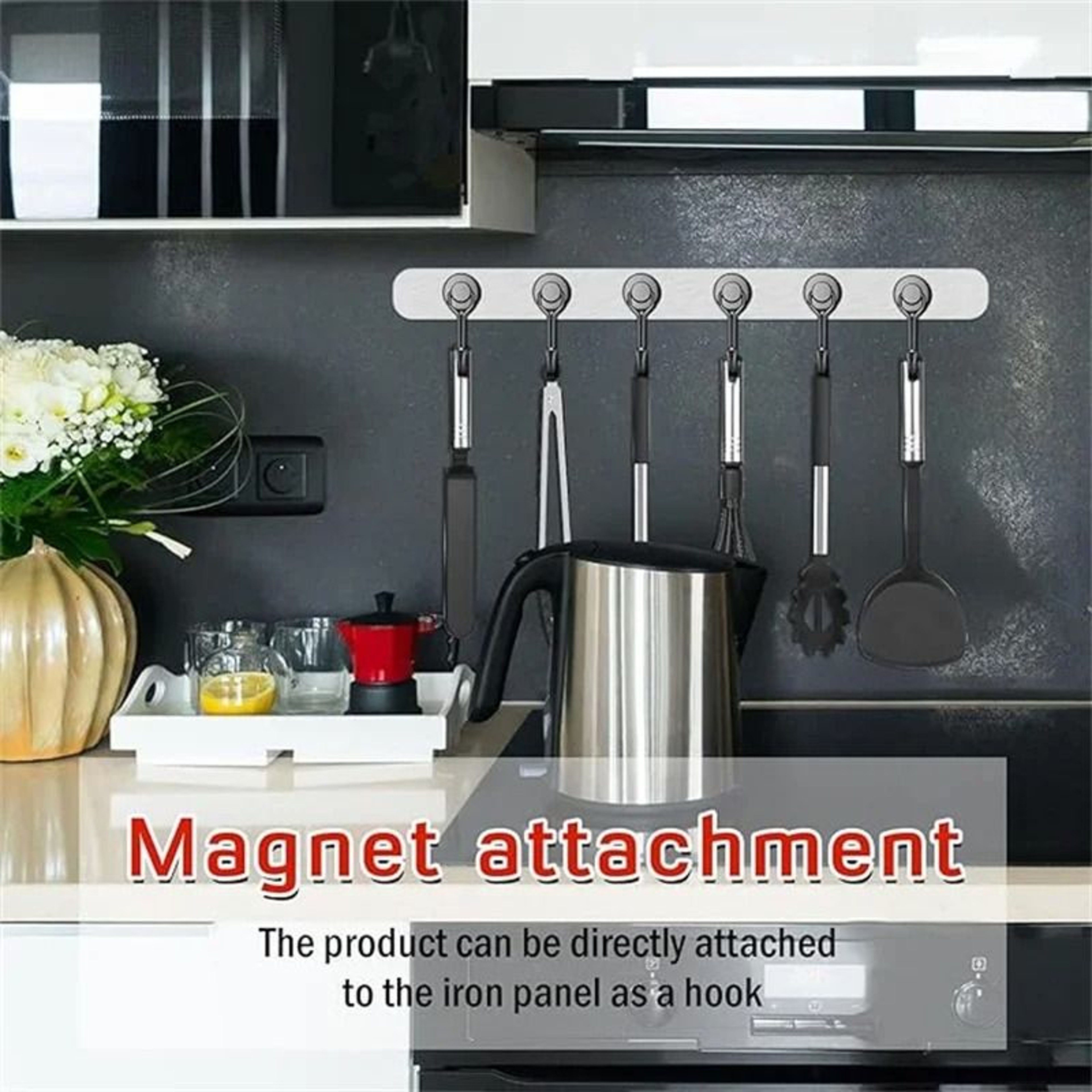 Three Piece Strong Black Magnet Hanger Set 5