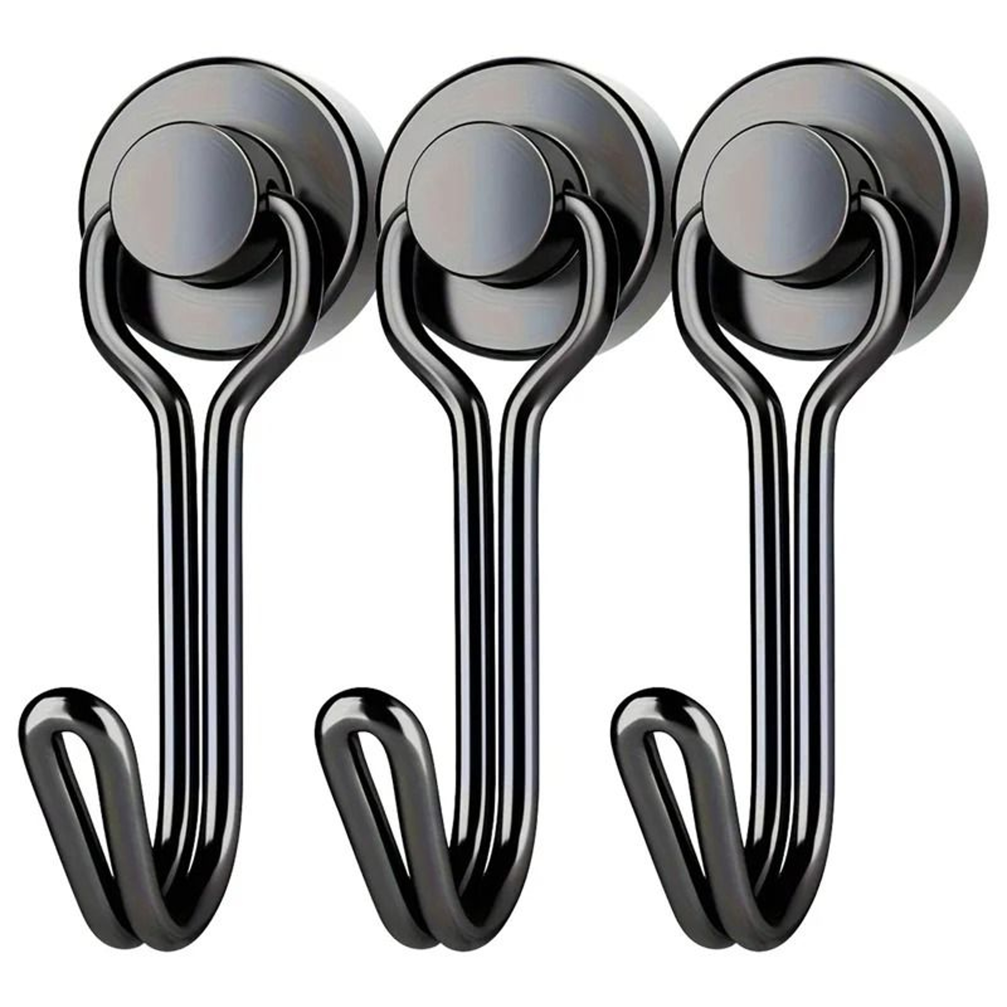 Three Piece Strong Black Magnet Hanger Set 1