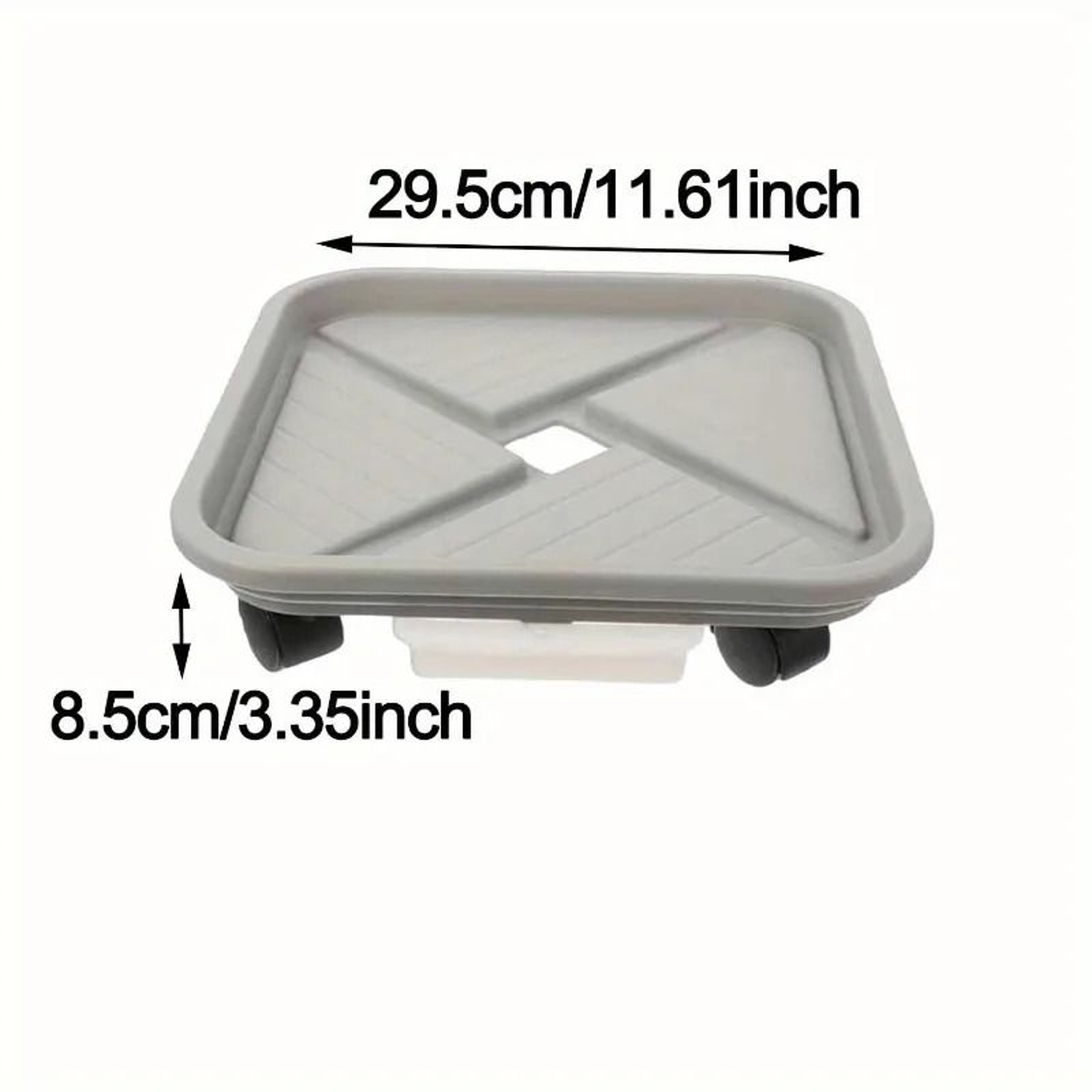 Square Rolling Plant Caddy With Drainage Tray 3