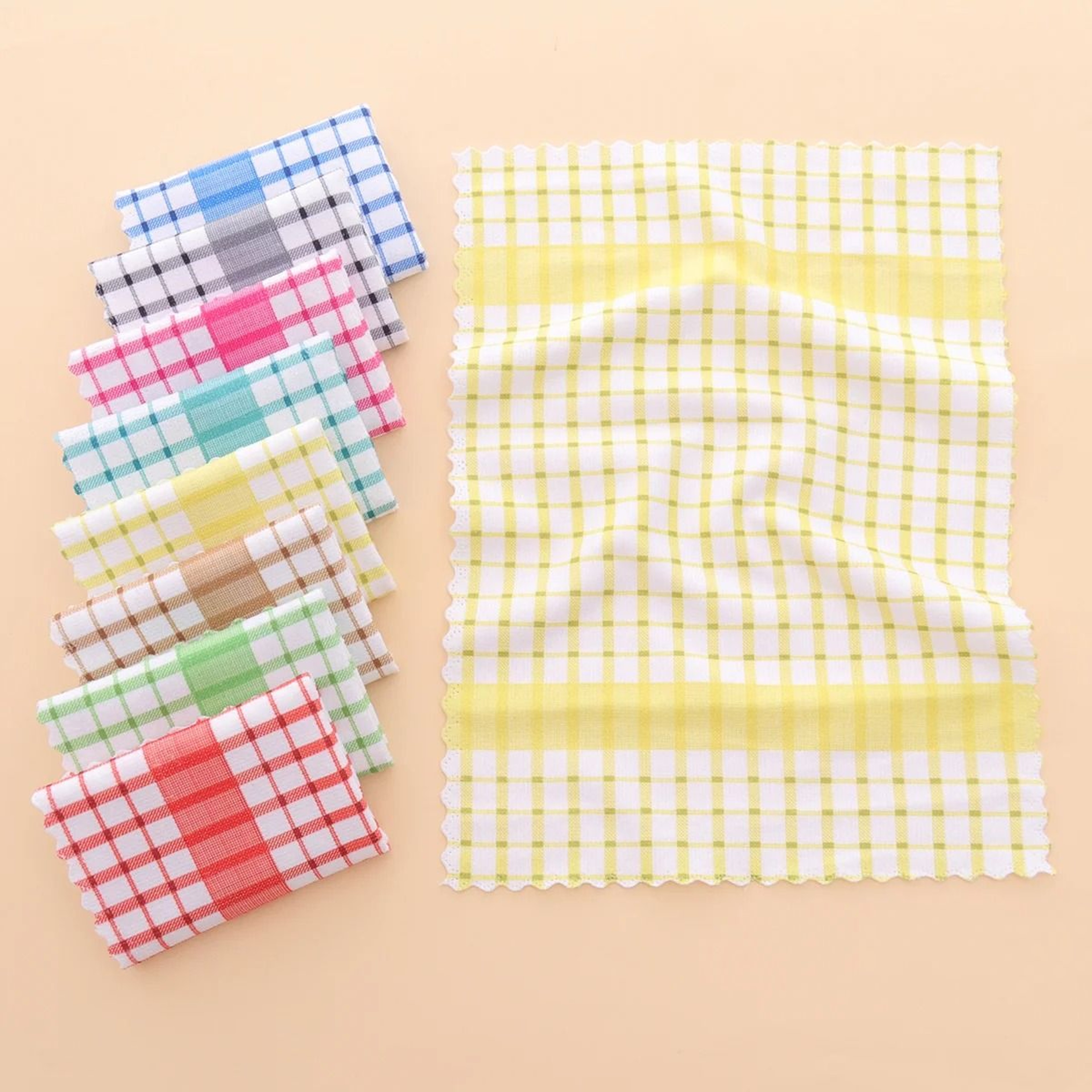 Modern Checkered Absorbent Kitchen Towel Set 3