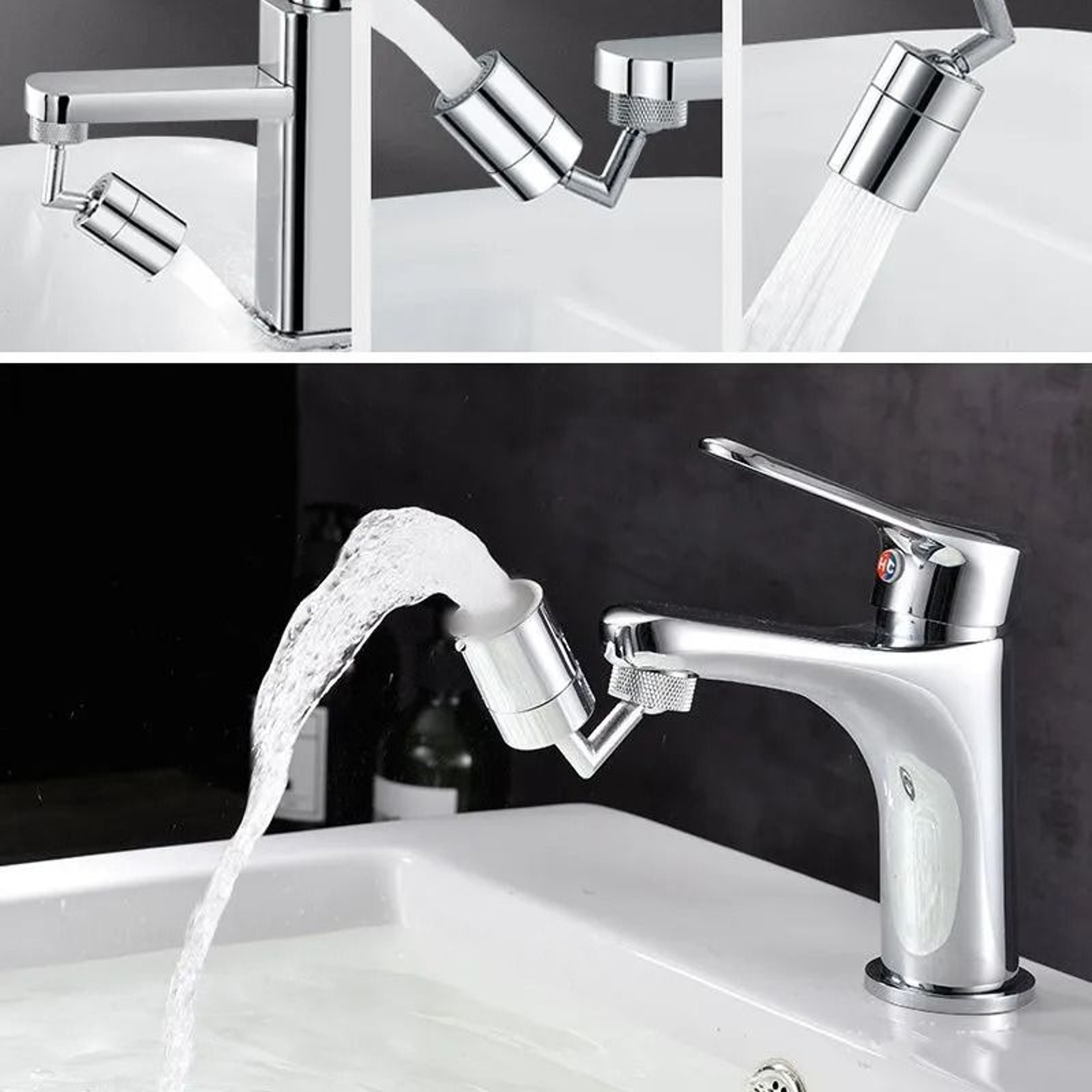 Flexible Rotating Faucet Extender And Sprayer 5