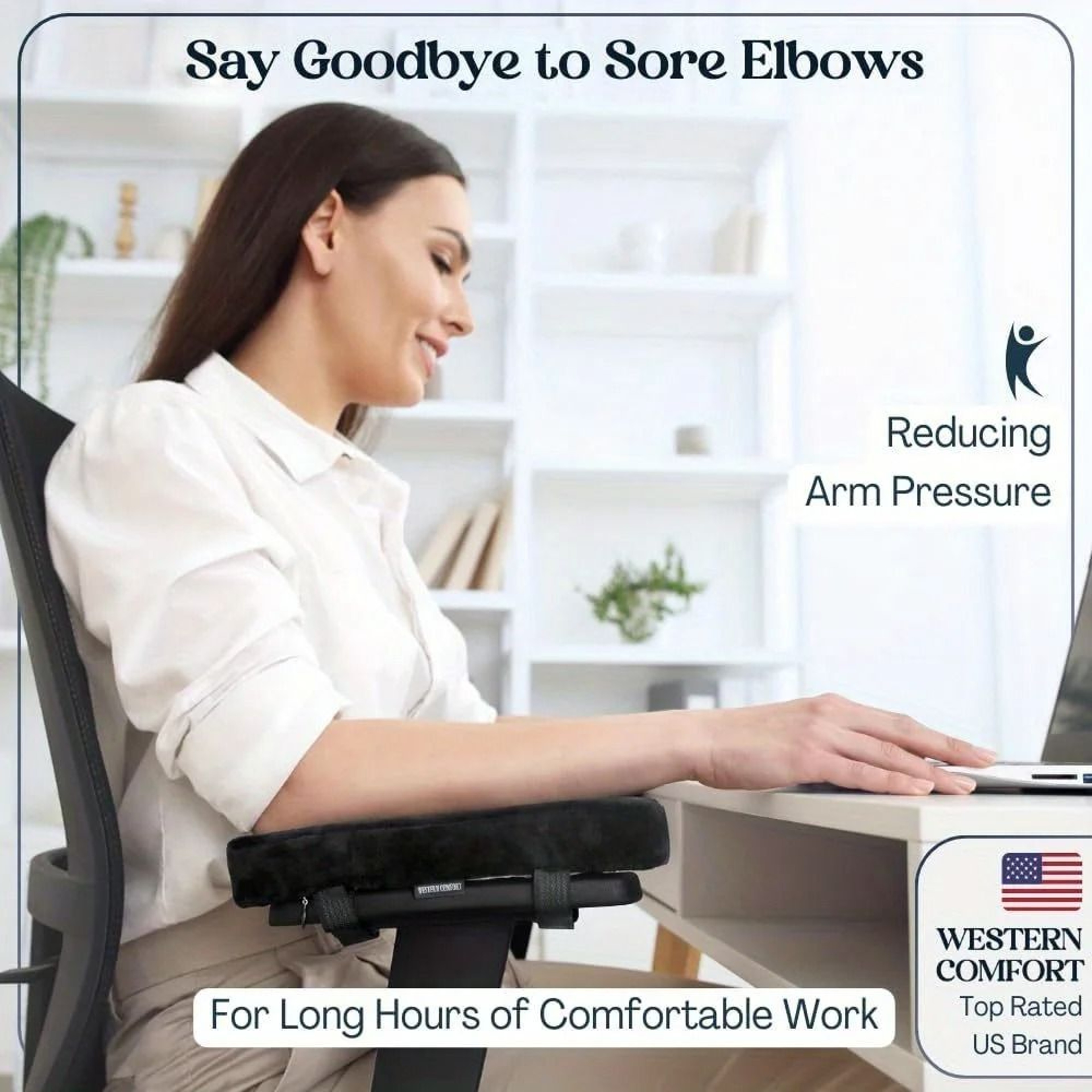 Memory Foam Office Chair Armrest Pads For Comfortable Elbow Support 5