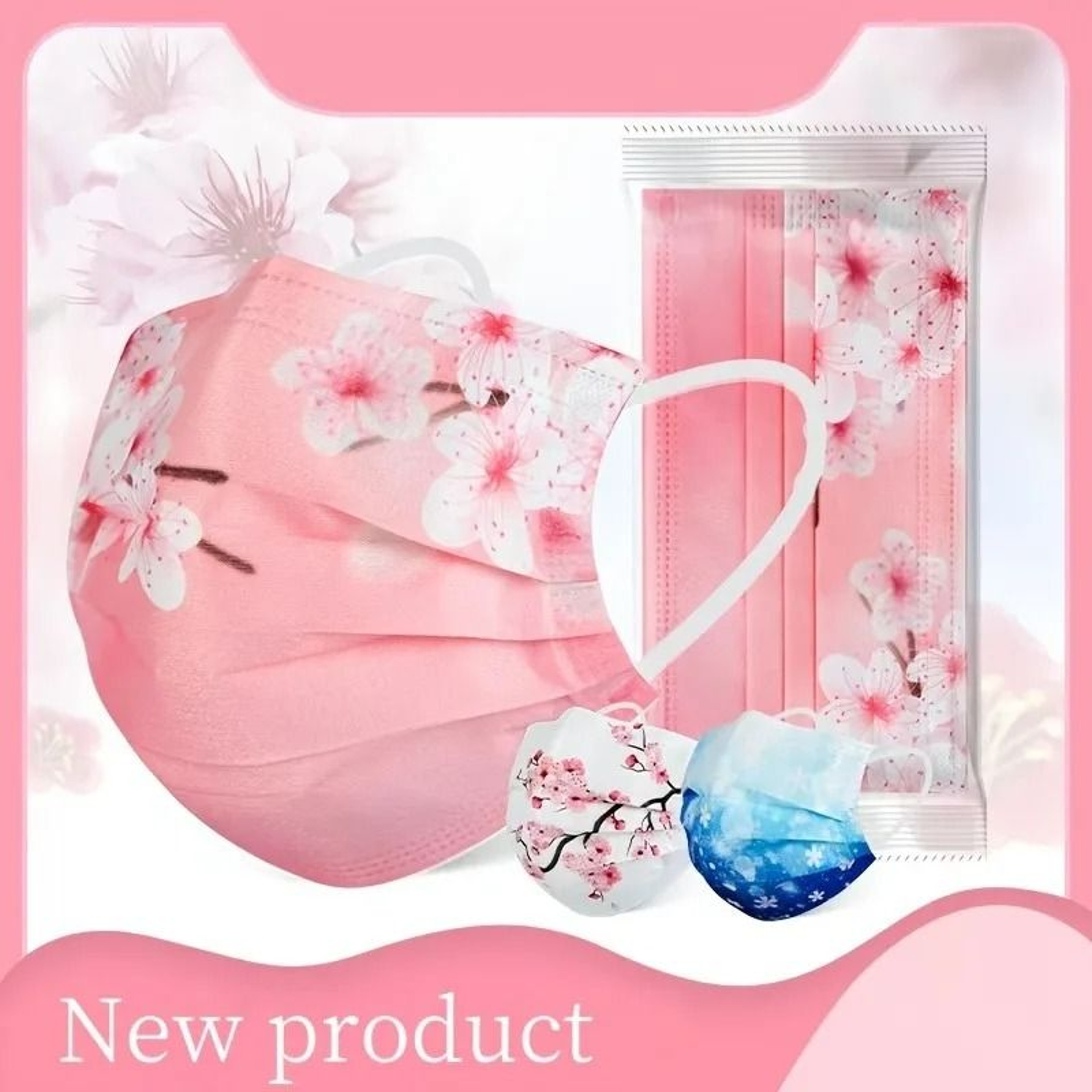 Floral Starry Sky Three Layer Face Masks For Everyday Style 1