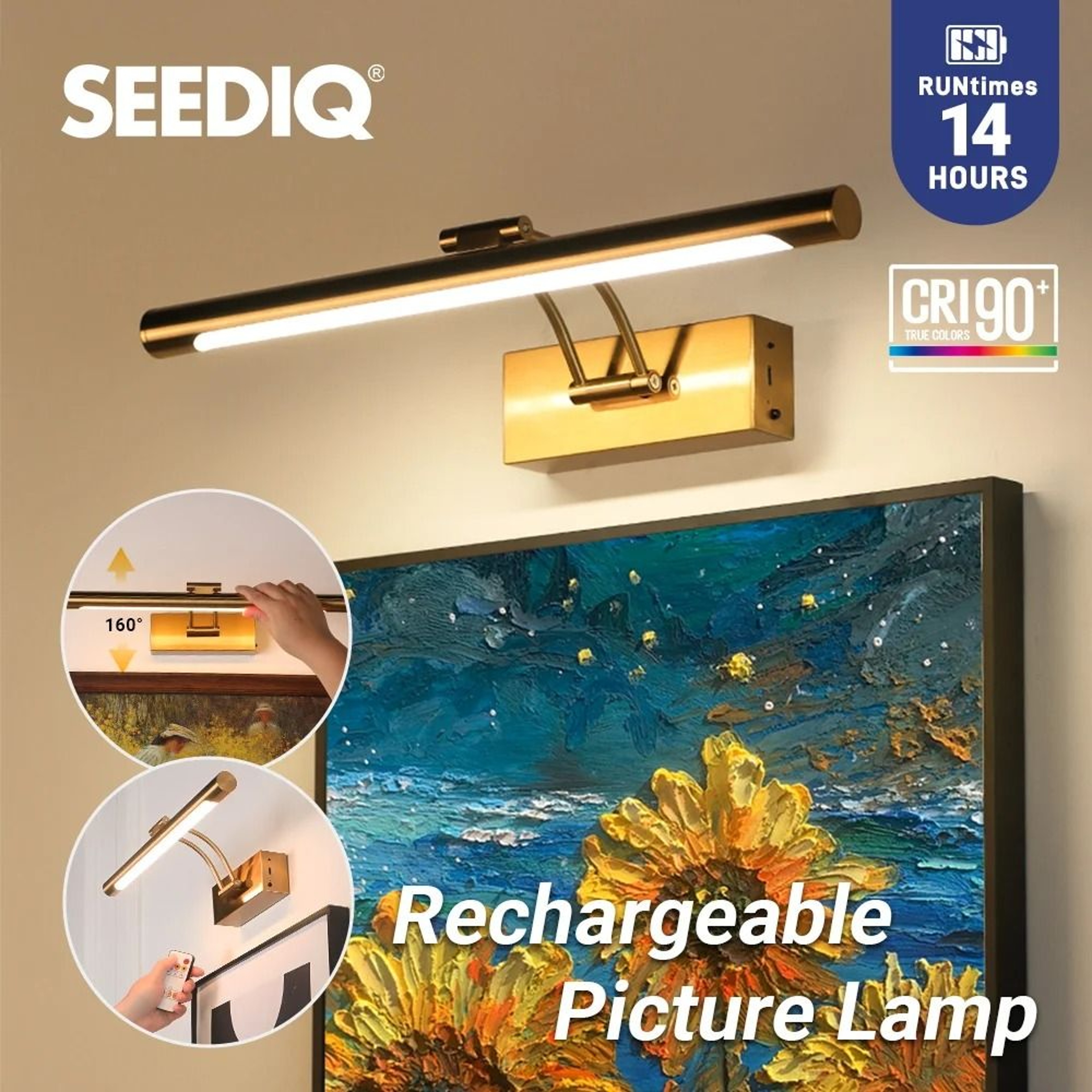 40CM Rechargeable Picture Light With Remote Control 0