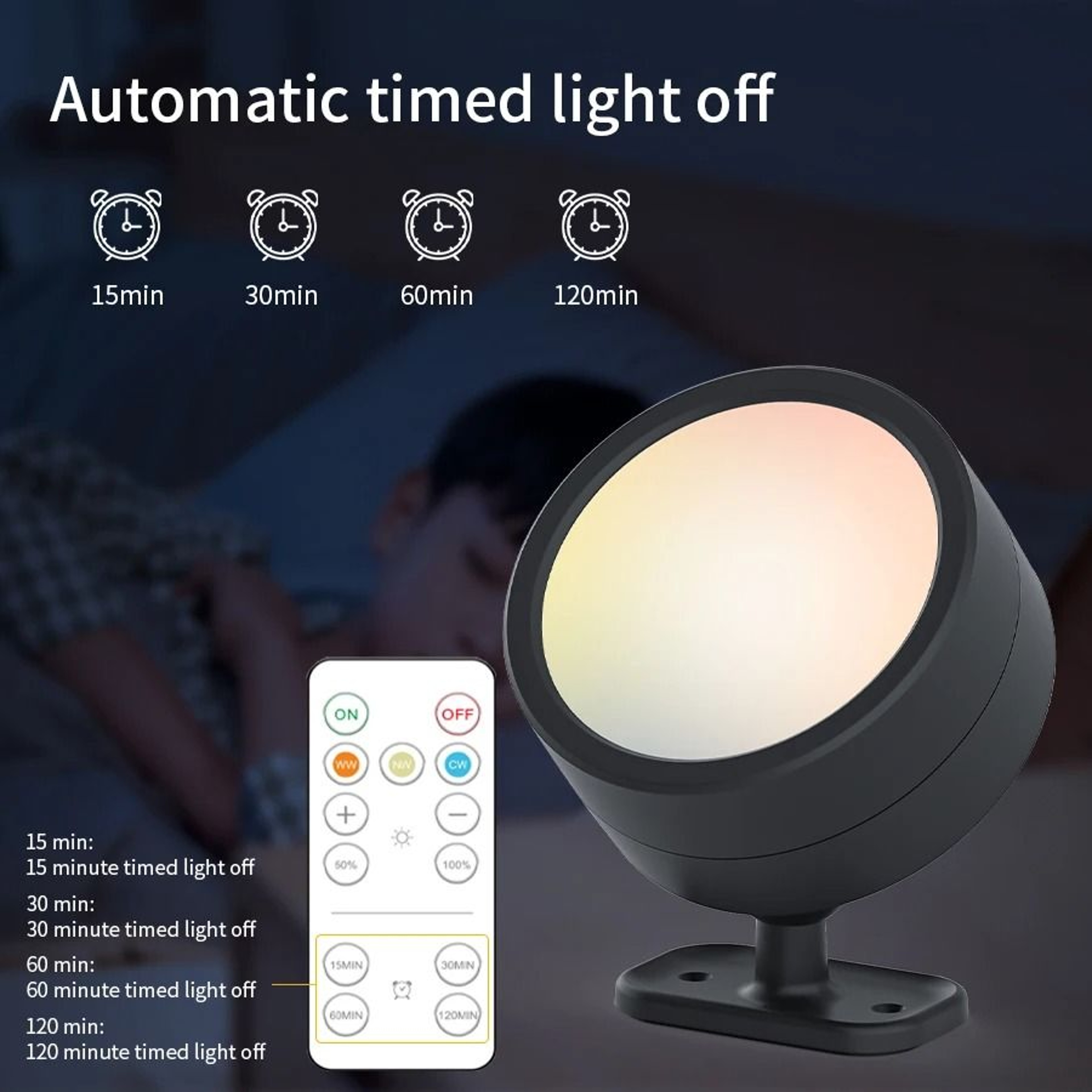 Magnetic Rechargeable LED Spotlight Wall Sconce With Remote Control 8