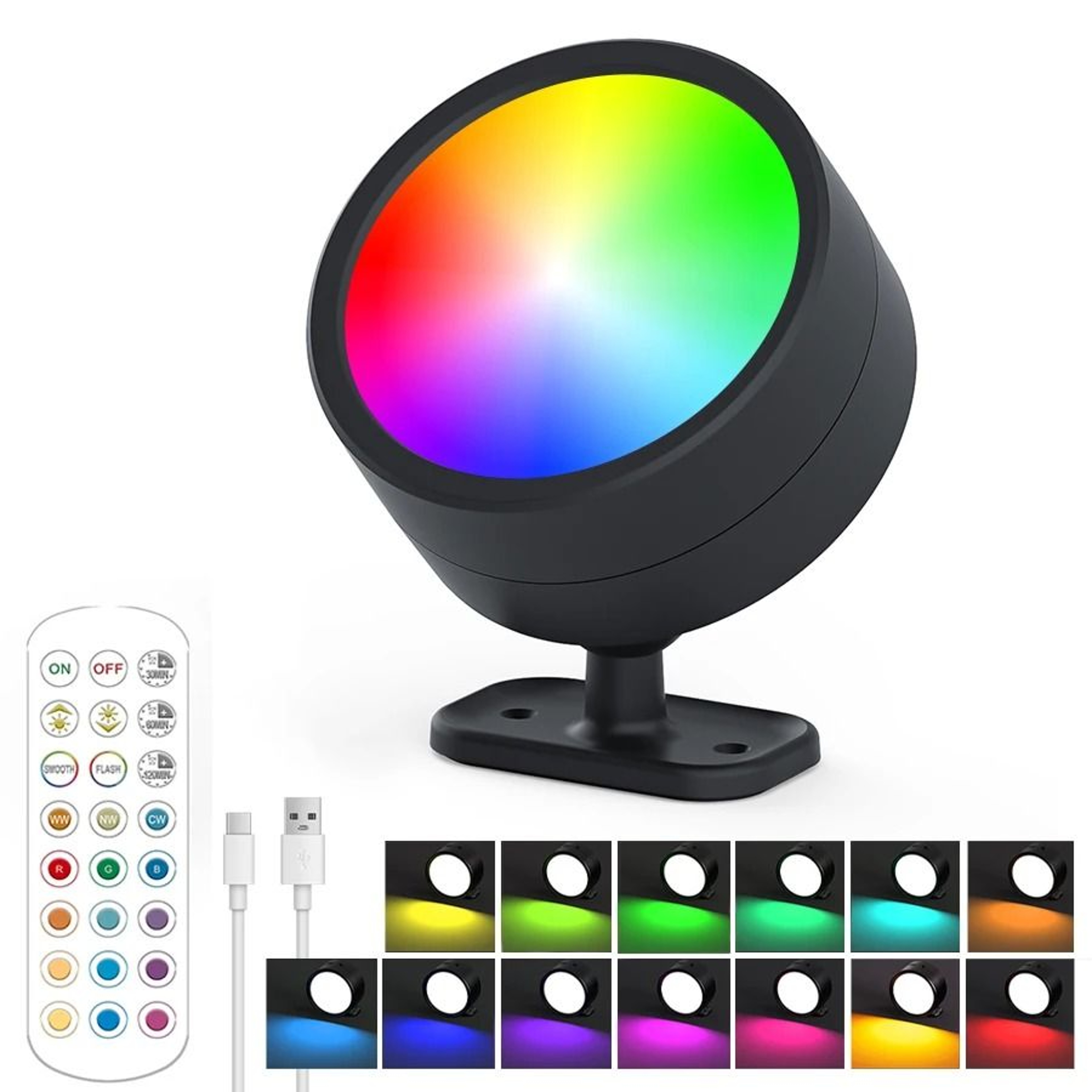 Magnetic Rechargeable LED Spotlight Wall Sconce With Remote Control 4
