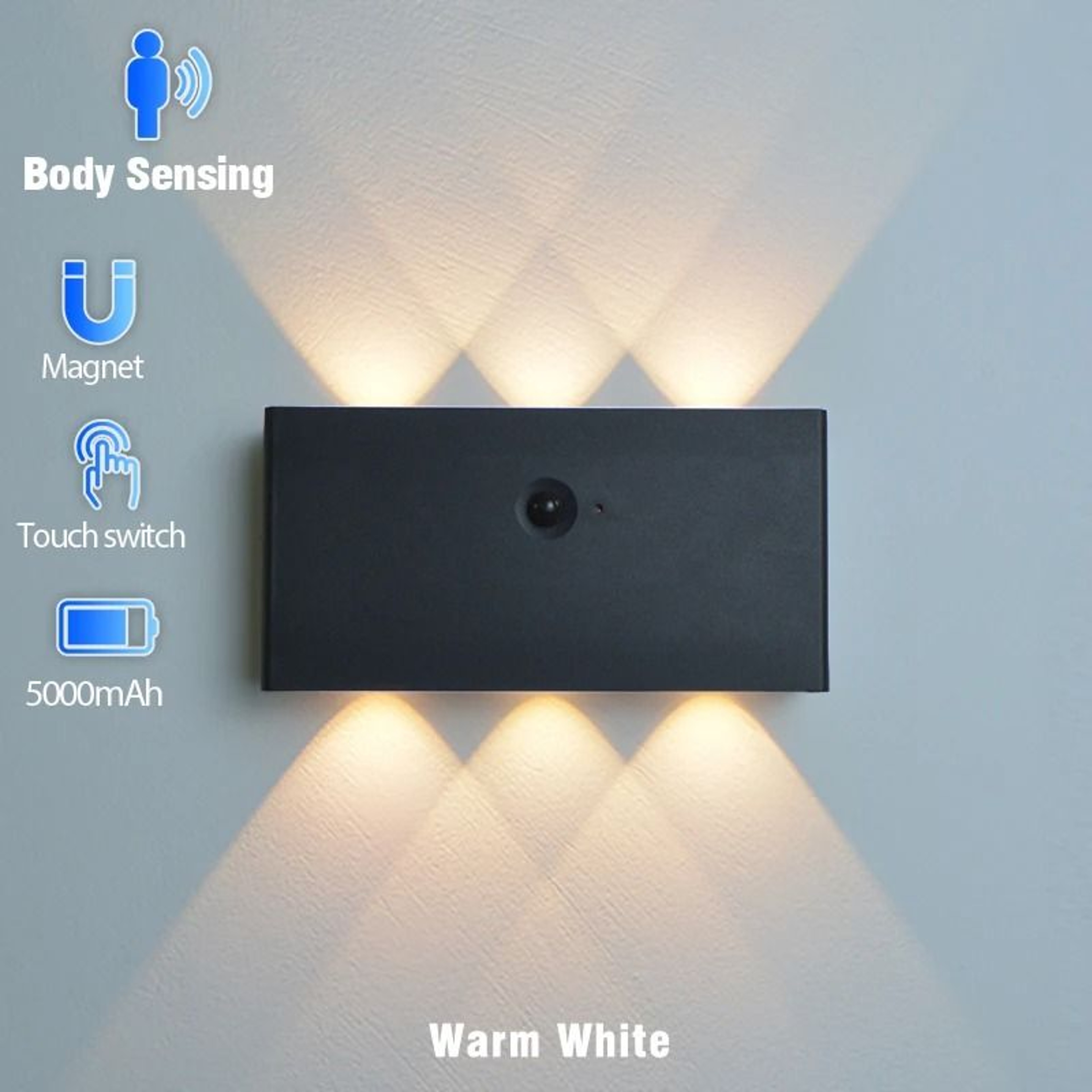 5200mAh Rechargeable Motion Sensor LED Wall Sconce 7