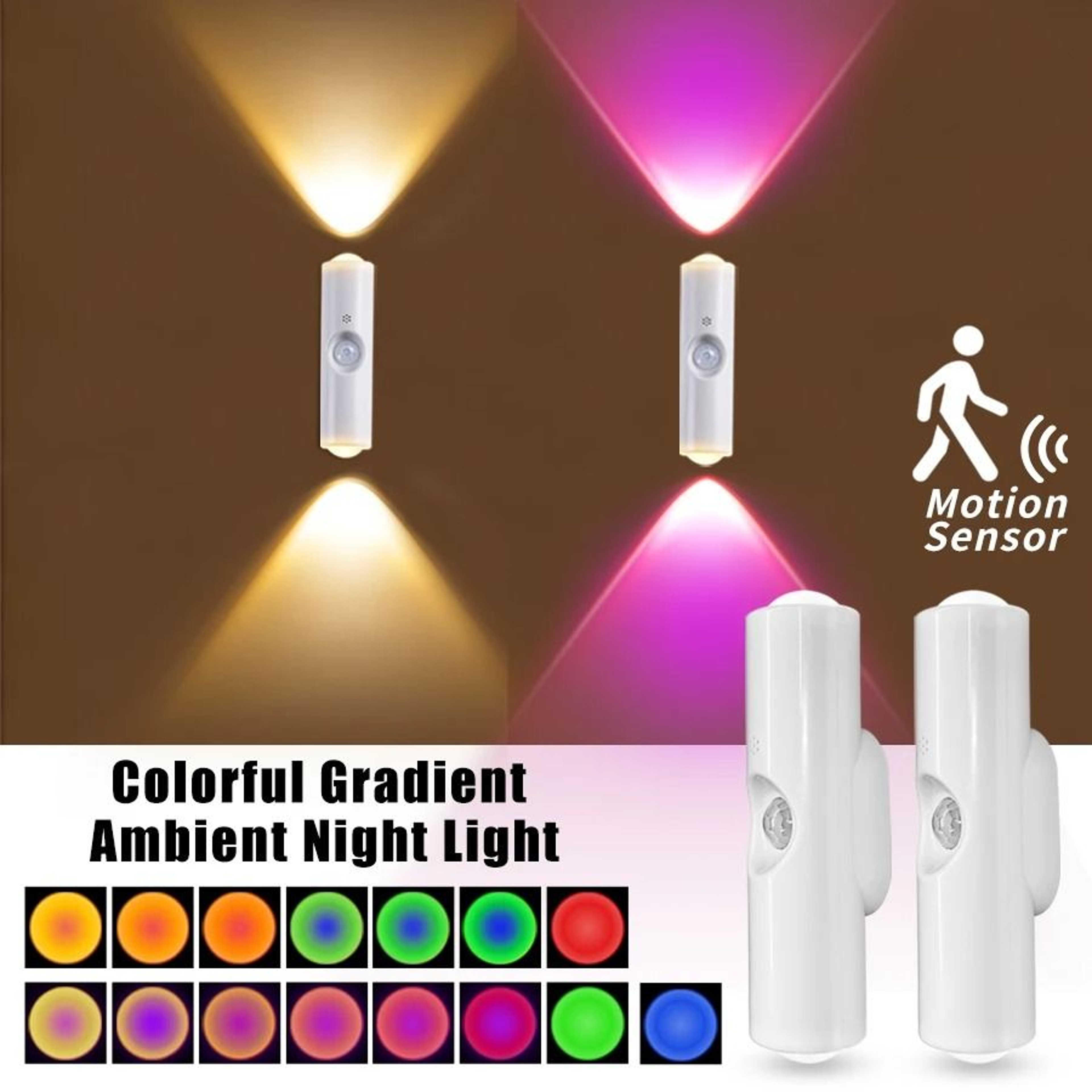 Rechargeable RGB Sunset Wall Light With Motion Sensor 0