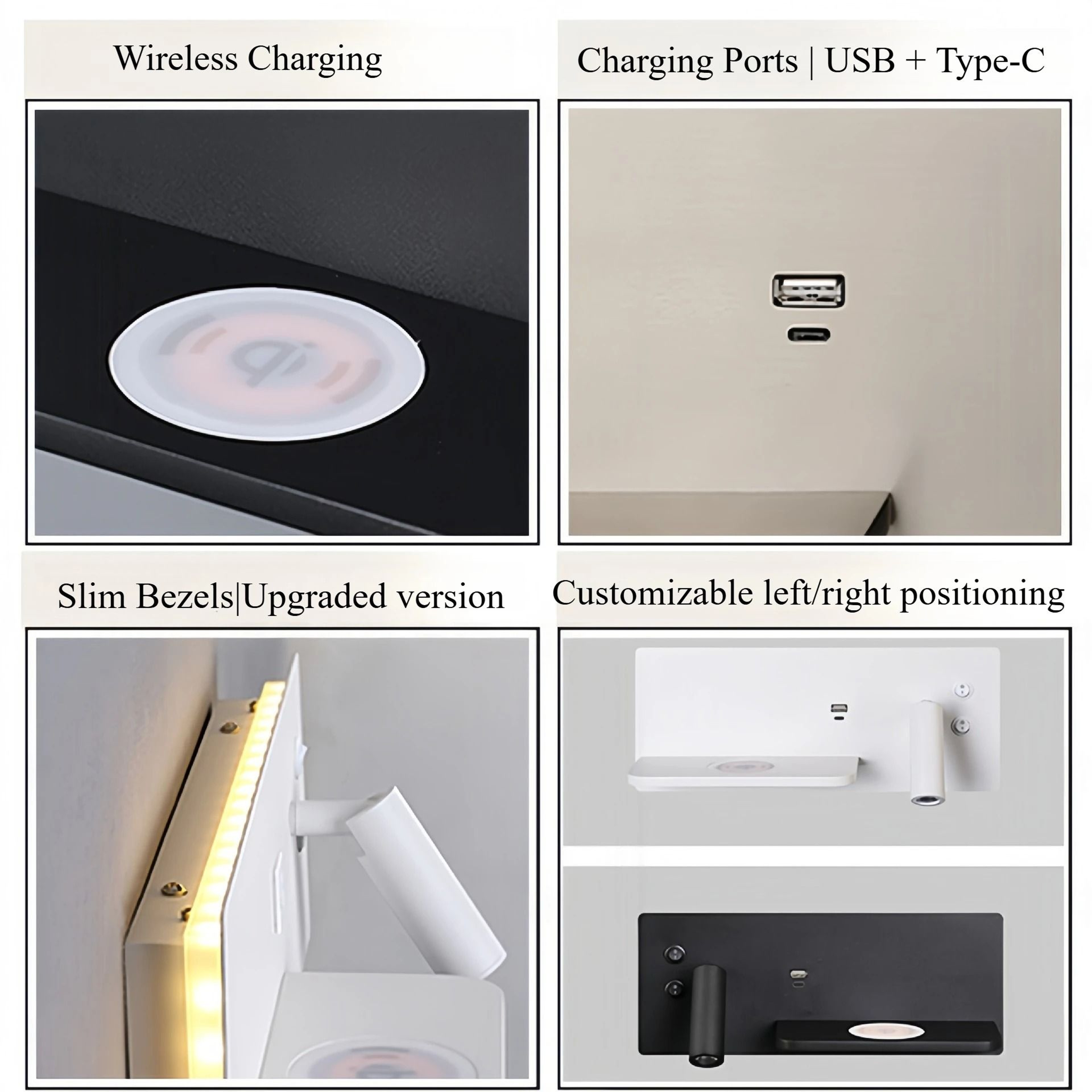 Multifunction Bedside Wall Lamp With Wireless Charger 17