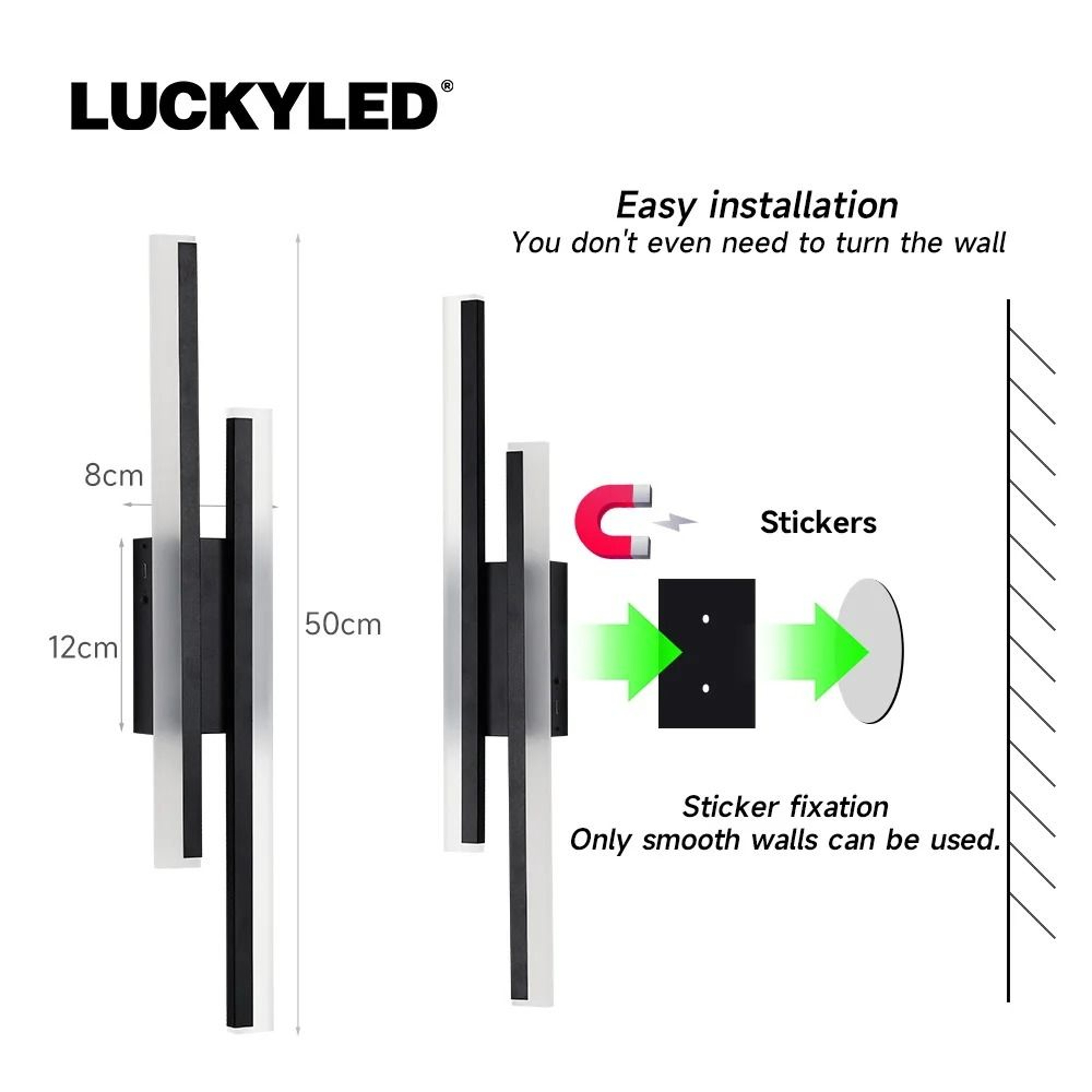 Two Pack Magnetic Acrylic Wall Sconce Set 3