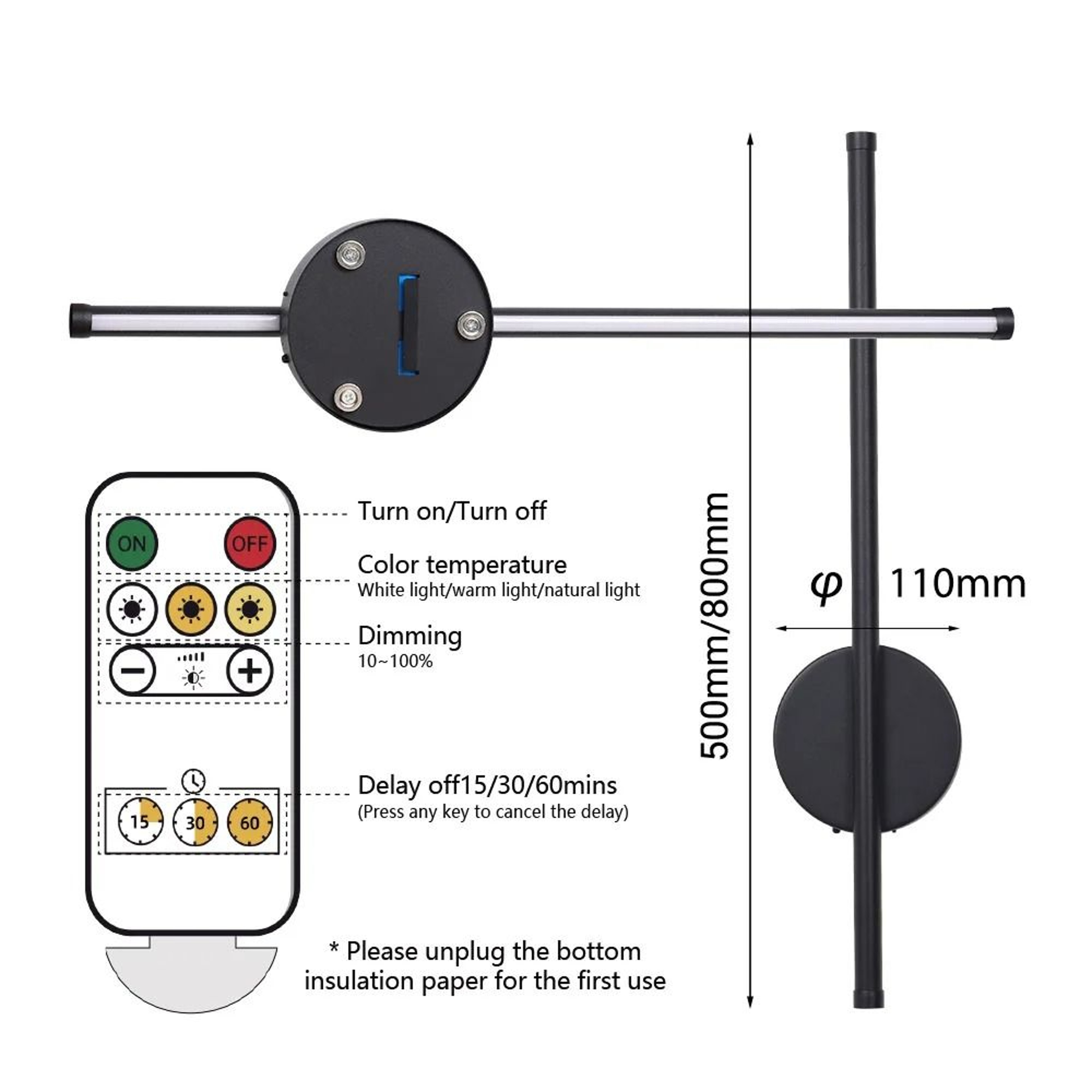 Modern Rechargeable LED Wall Light With Remote Control 5