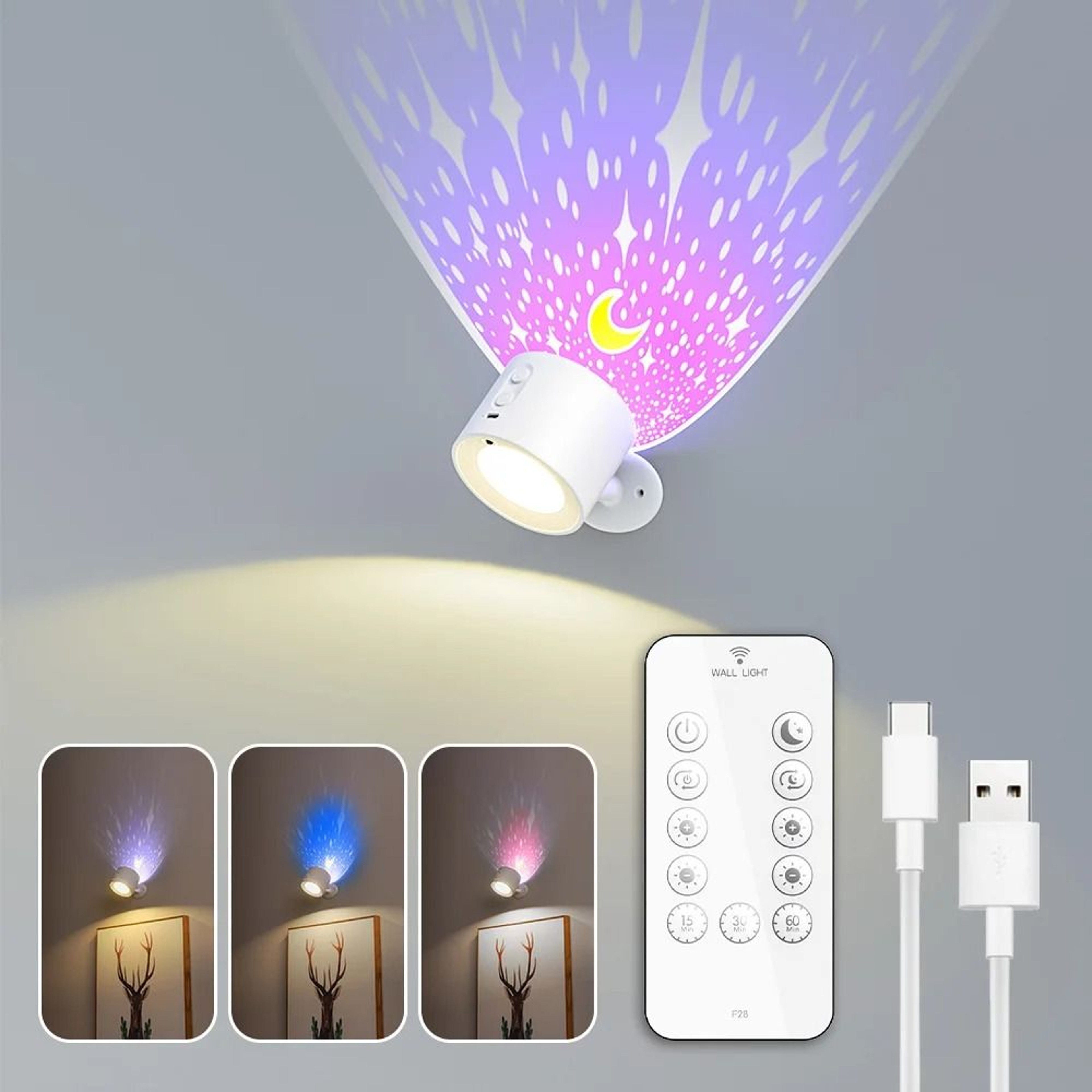 Rechargeable RGB Wall Lamp With Remote And Touch Control 6