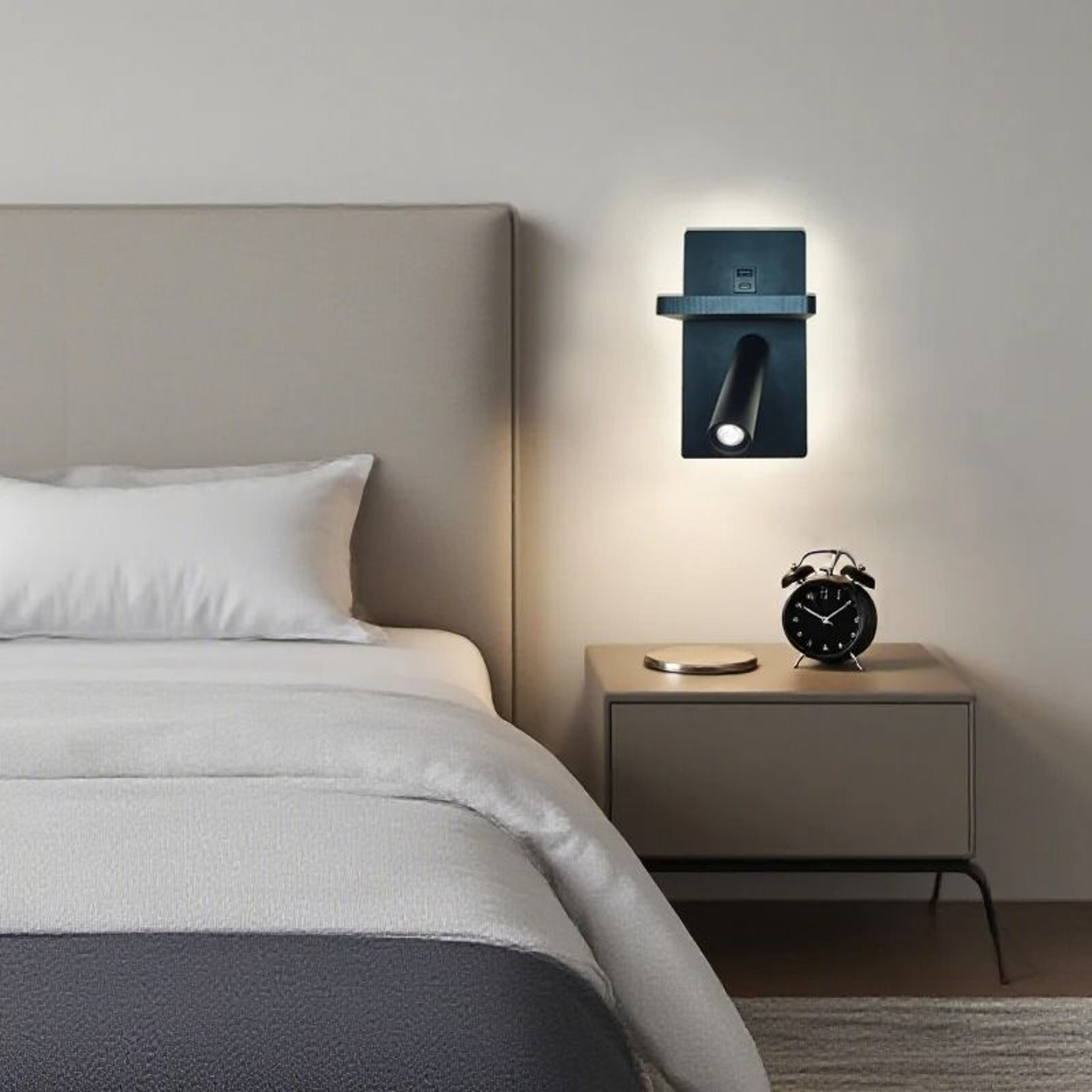 Modern Black Rechargeable Adjustable Spotlight Wall Sconce 4