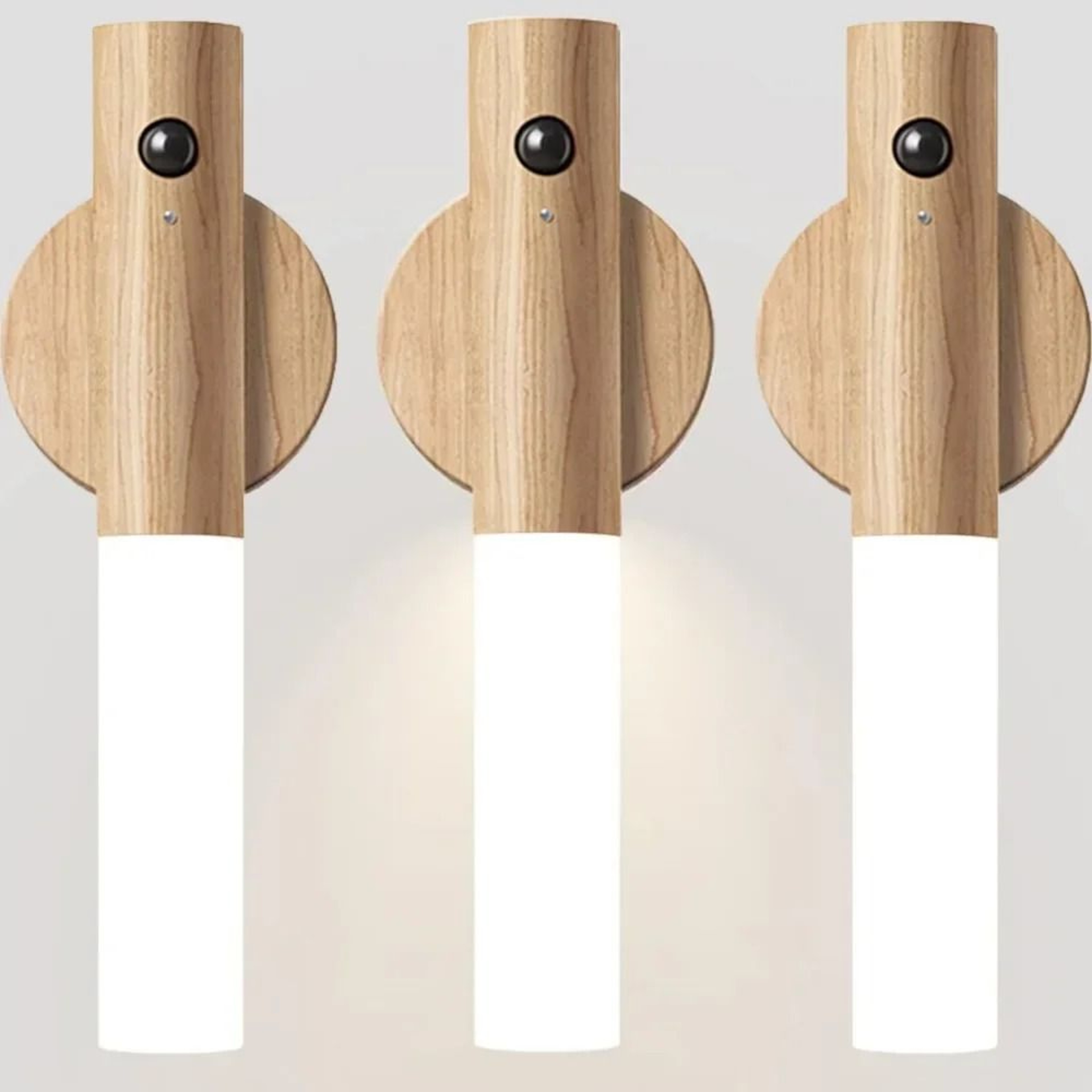 Magnetic Wooden Motion Sensor Wall Sconce 5