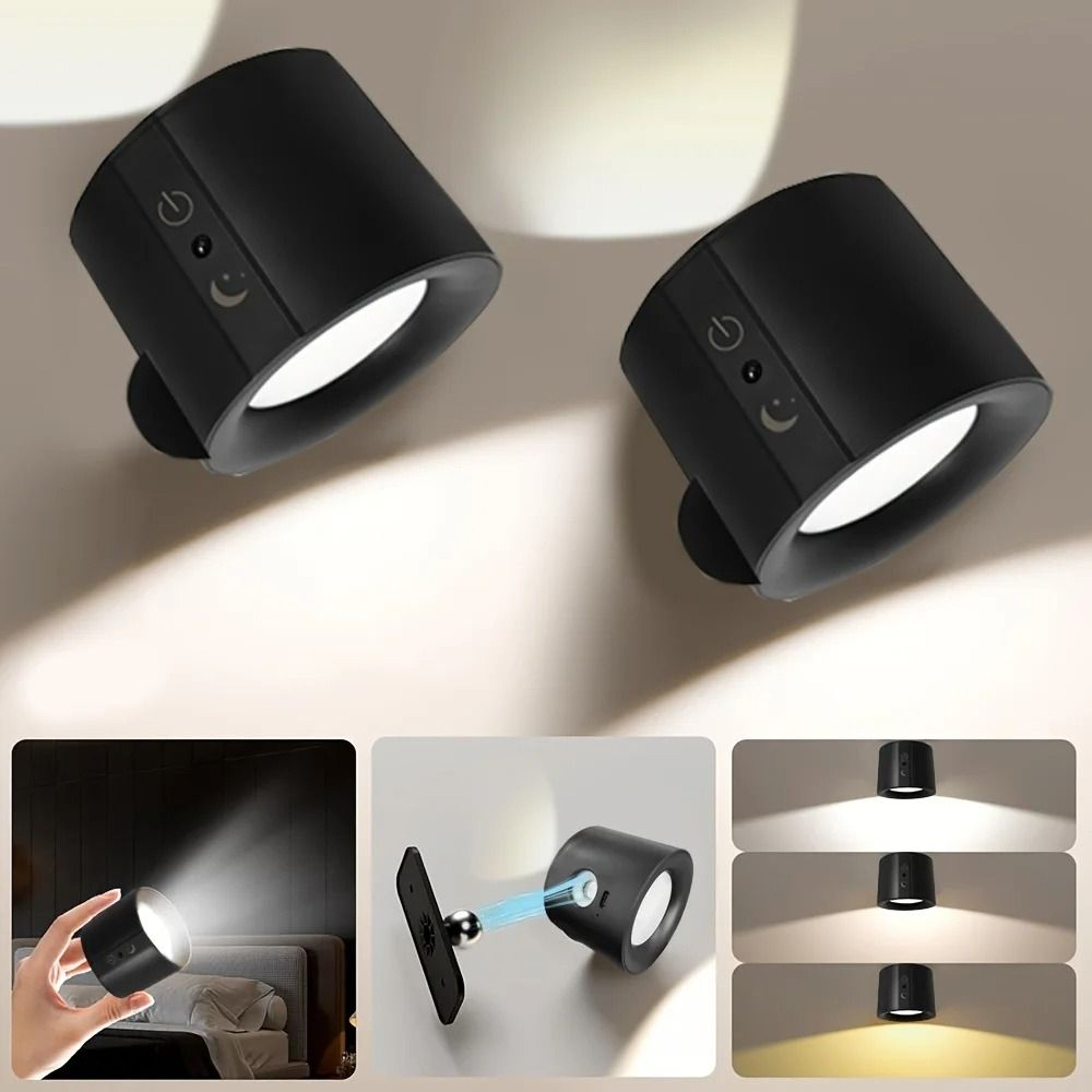 Magnetic Rechargeable 360 Rotating LED Wall Lamp 3