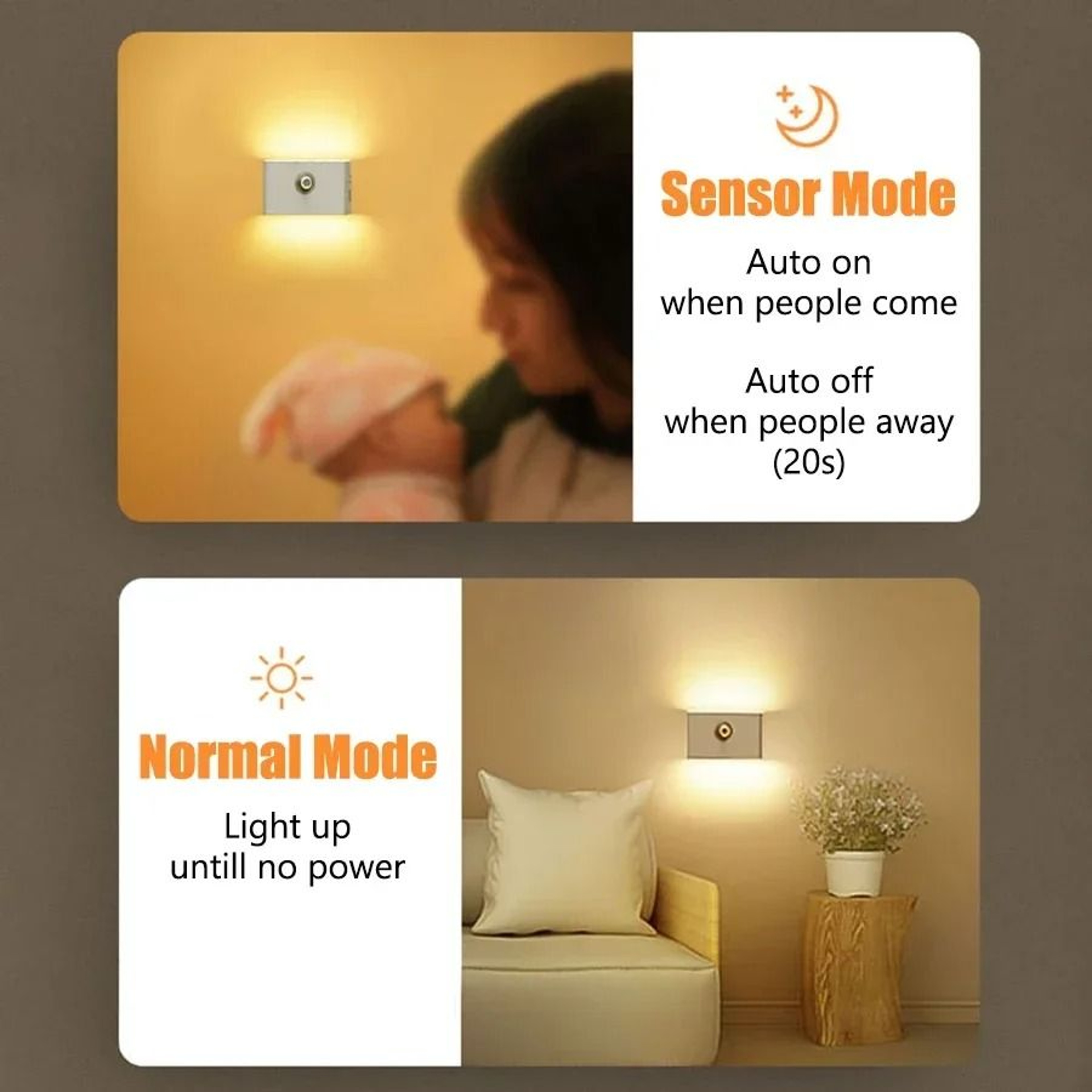 GlowSense Motion Sensor LED Night Light With Wireless Charging Base 14