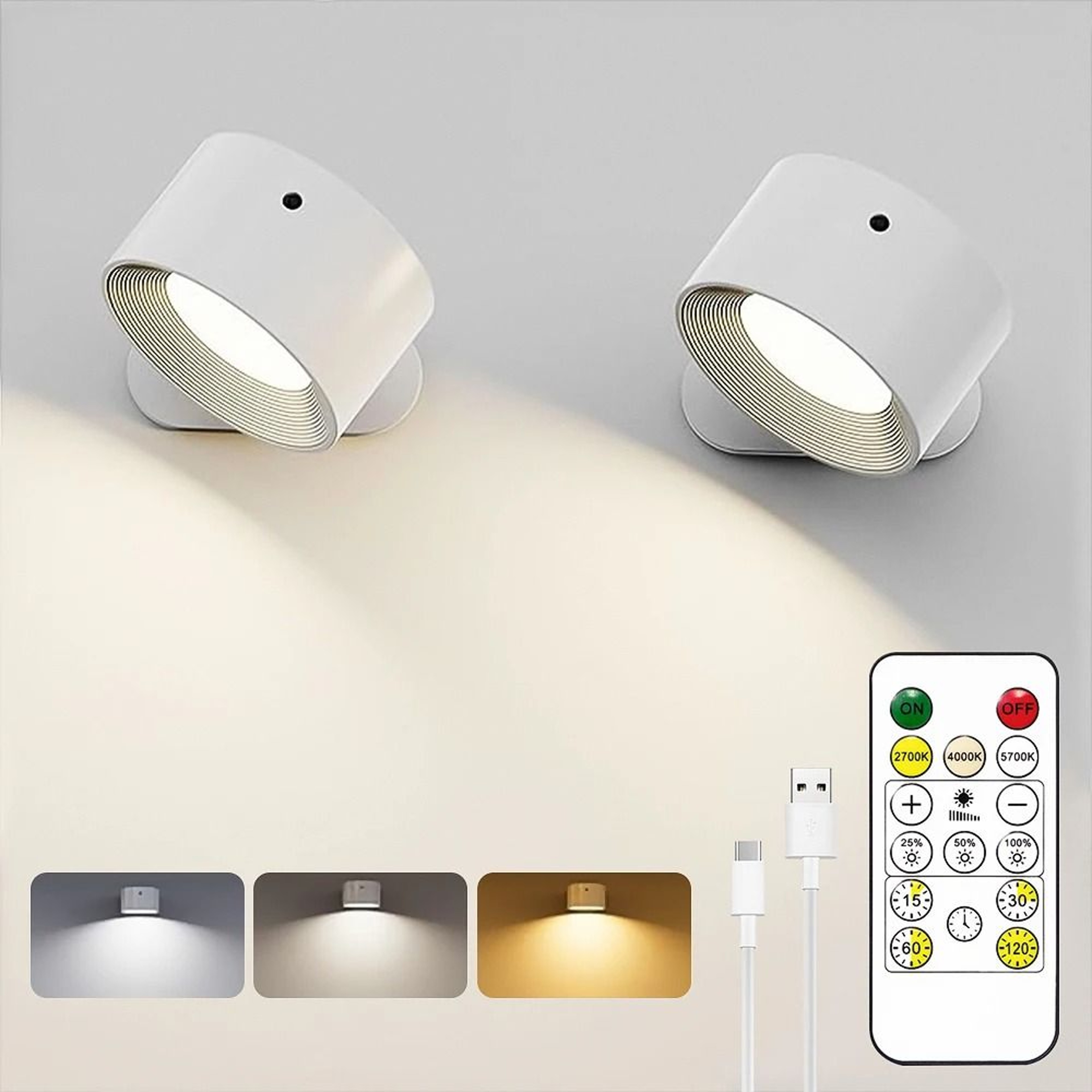 LumaFlex Magnetic Rechargeable Wall Sconce With Remote 0