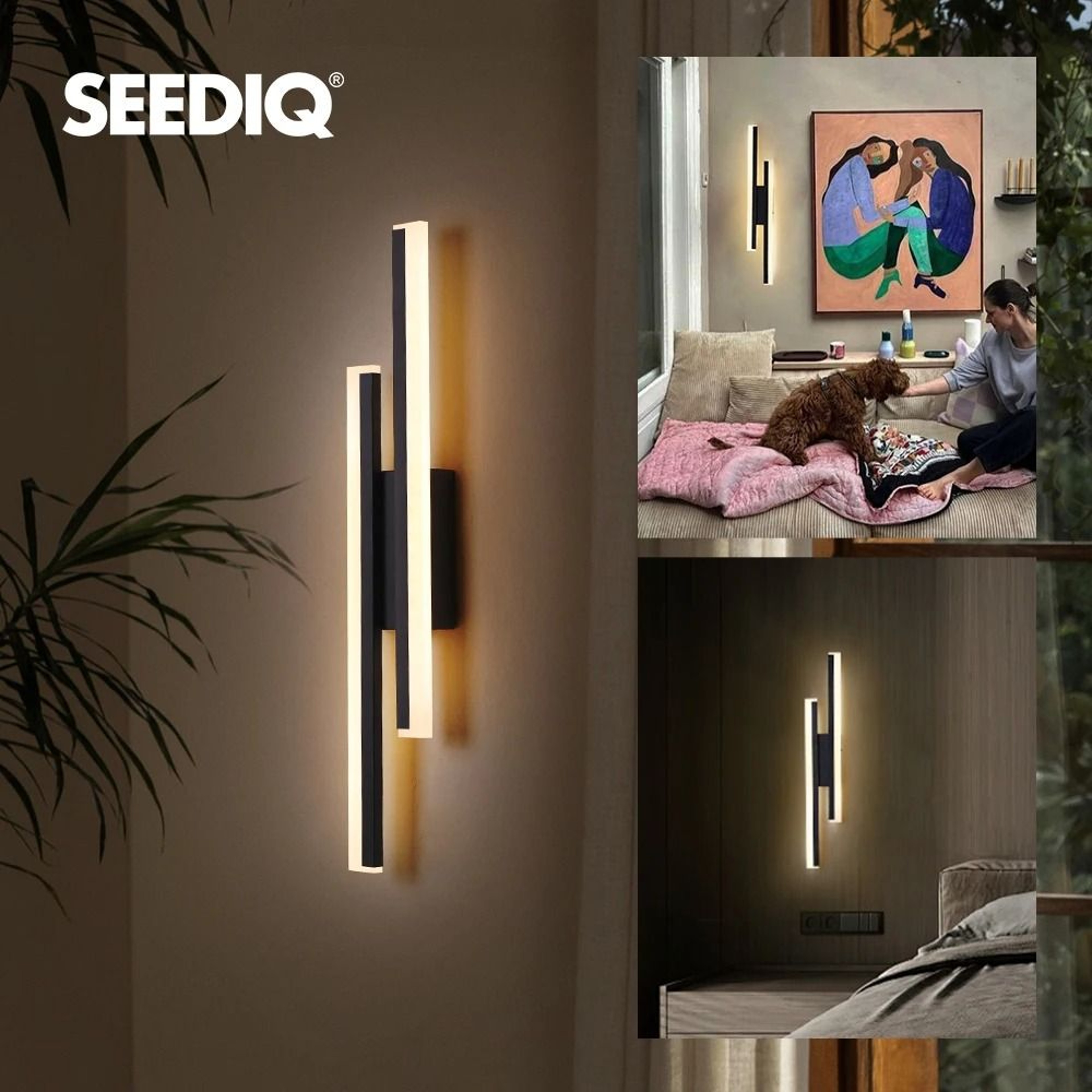 LumaLine Rechargeable Black Wall Sconce With Remote 4