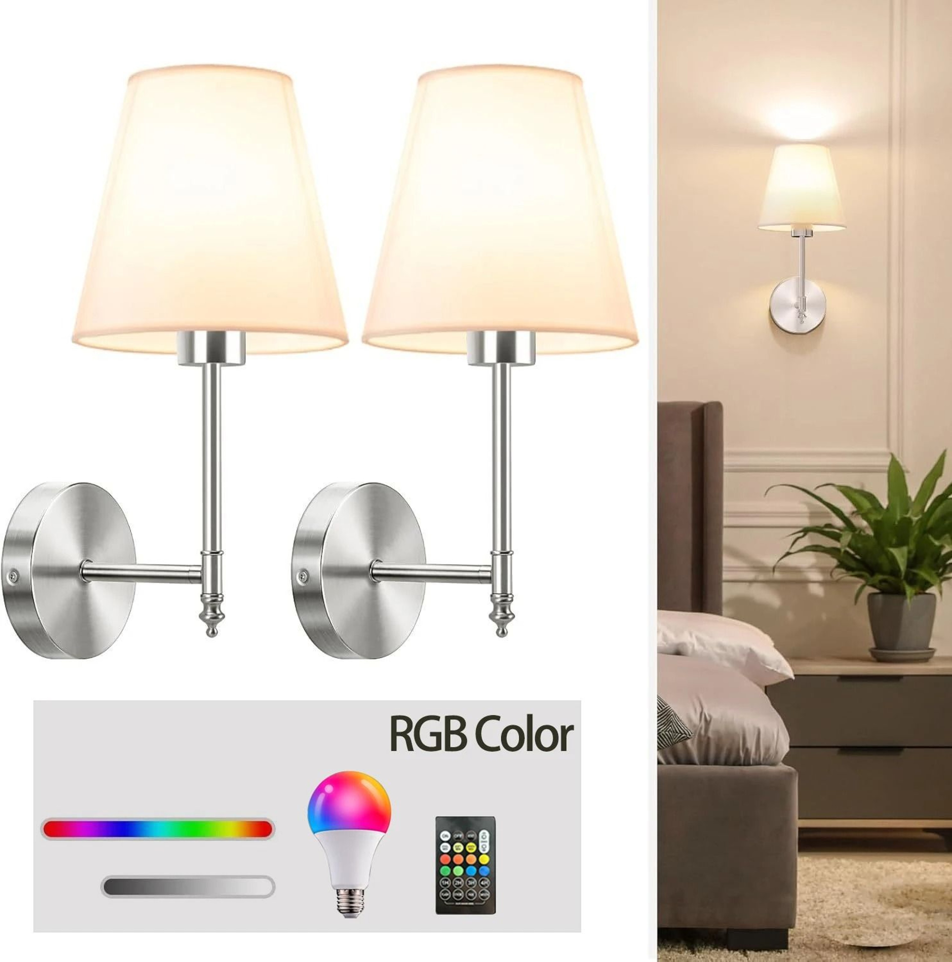 FestivaGlow Removable Rechargeable Bulb Wall Sconce 3