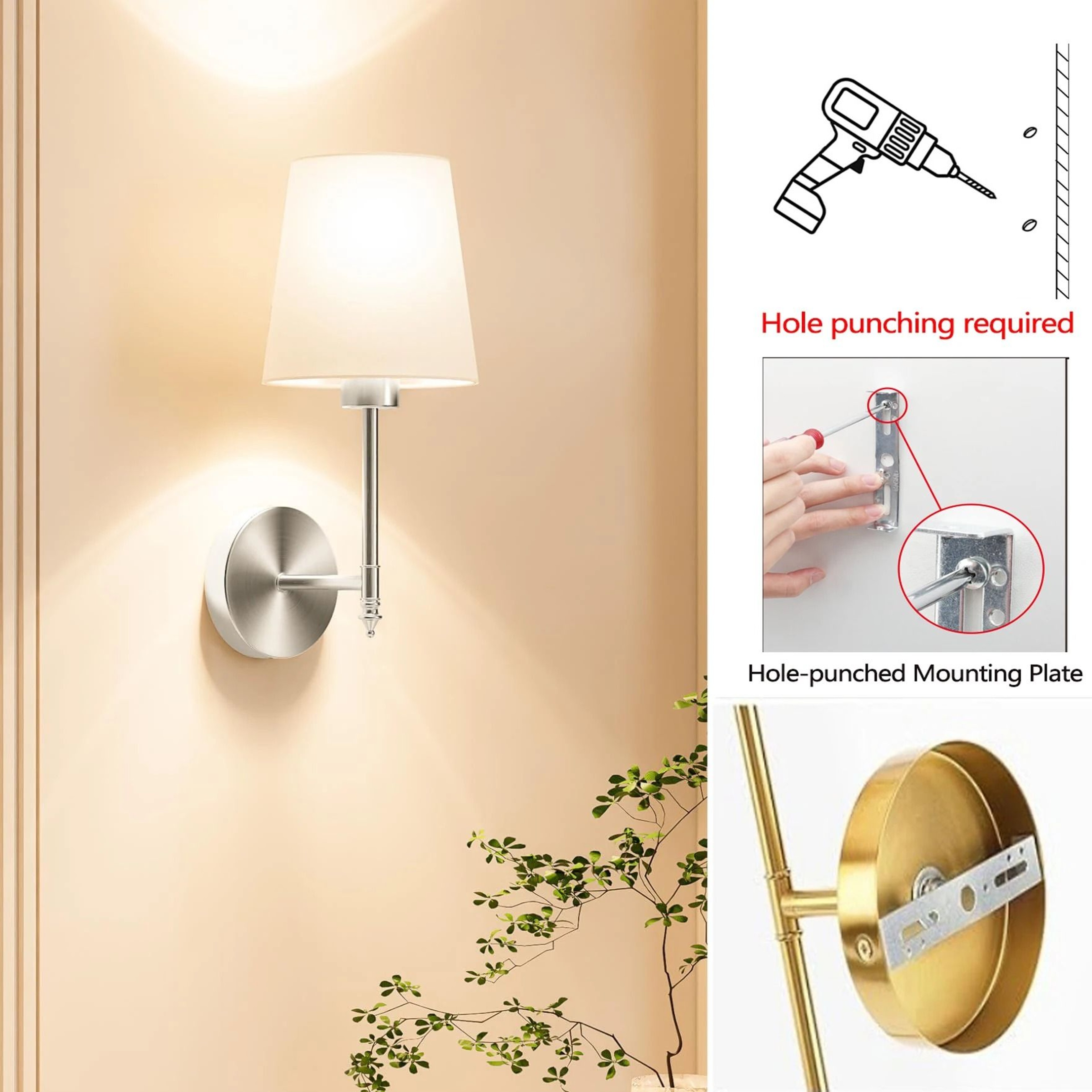 FestivaGlow Removable Rechargeable Bulb Wall Sconce 7