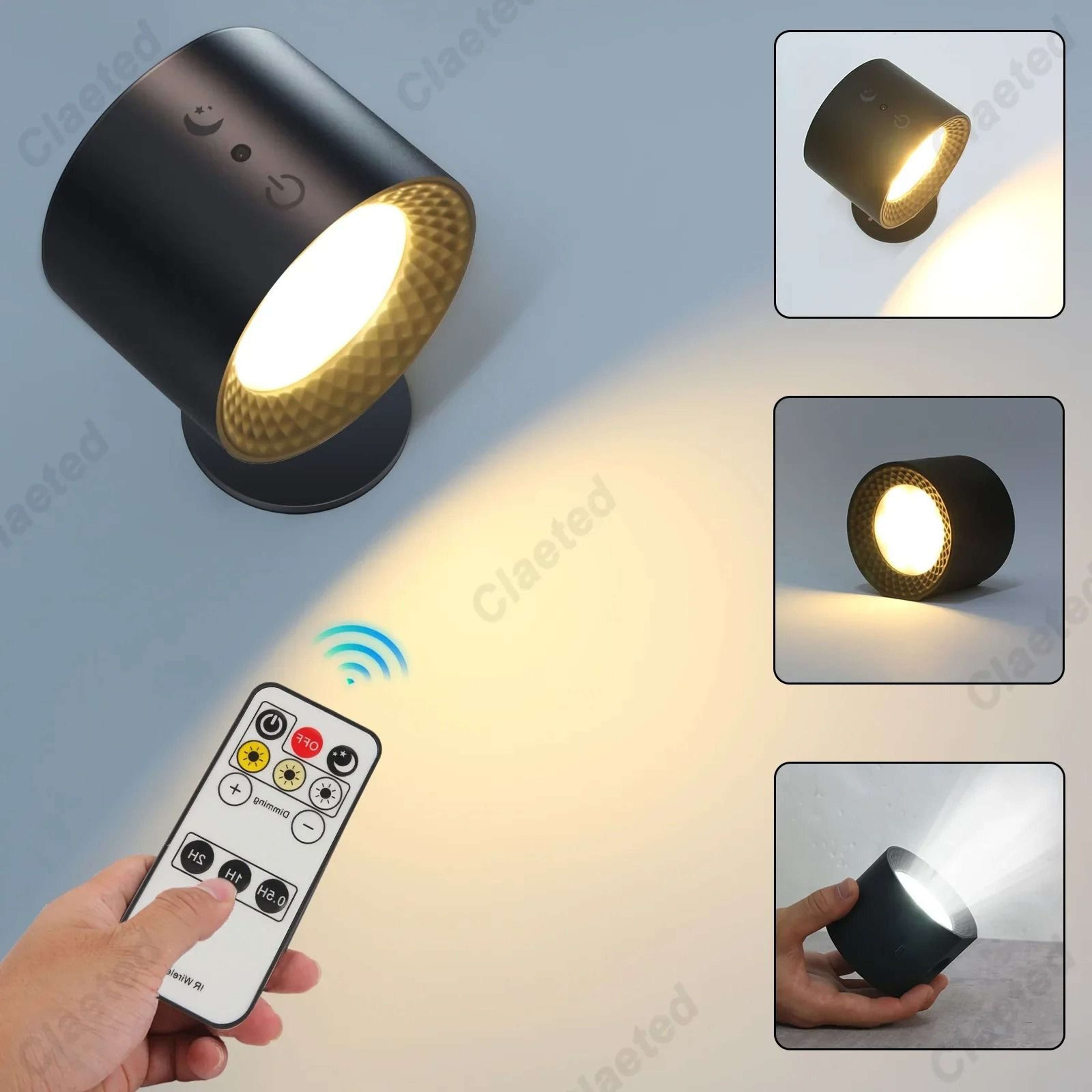 LumaEase Rechargeable Cordless Wall Sconce With Remote 1