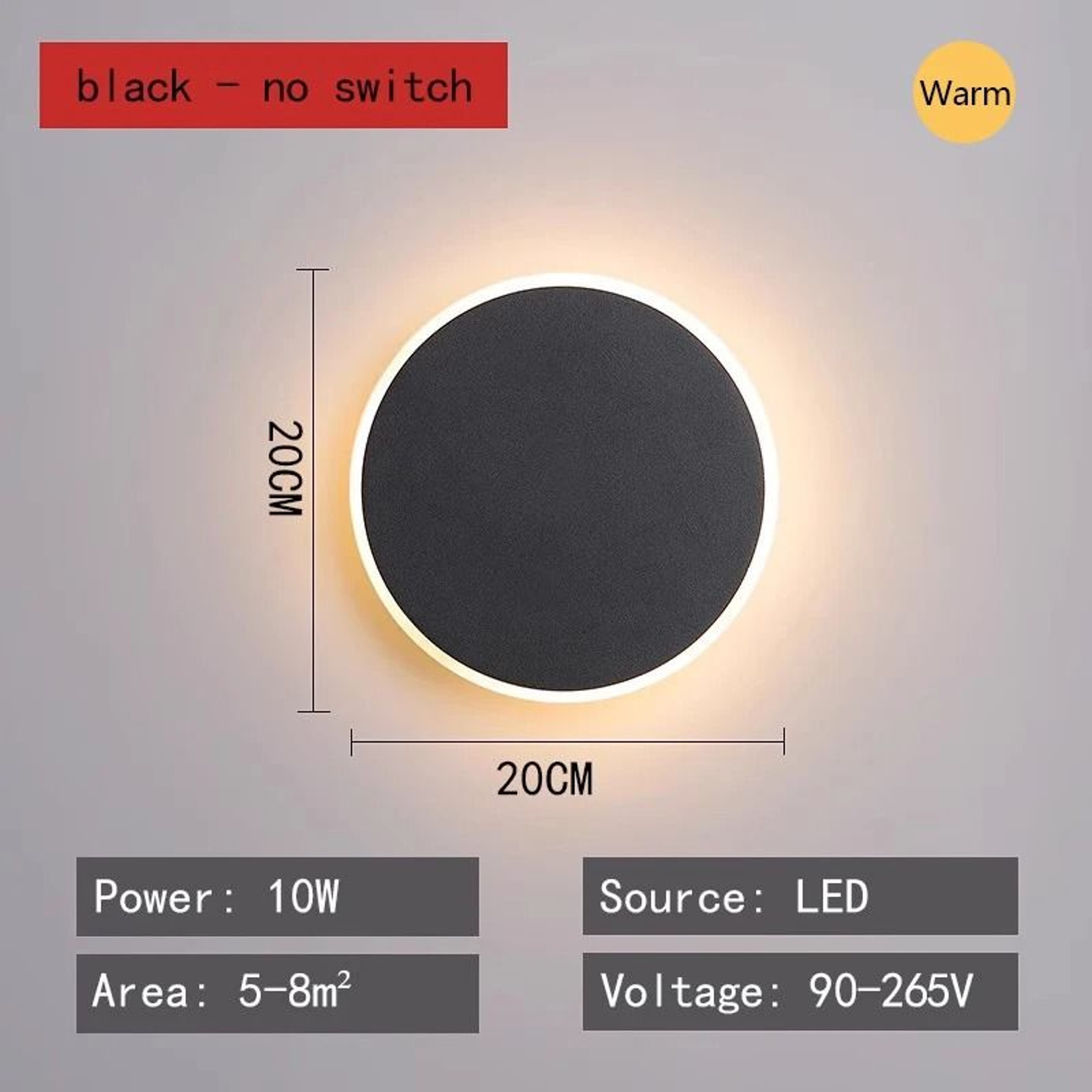 HaloGlow Modern Circular Touch LED Wall Lamp 1