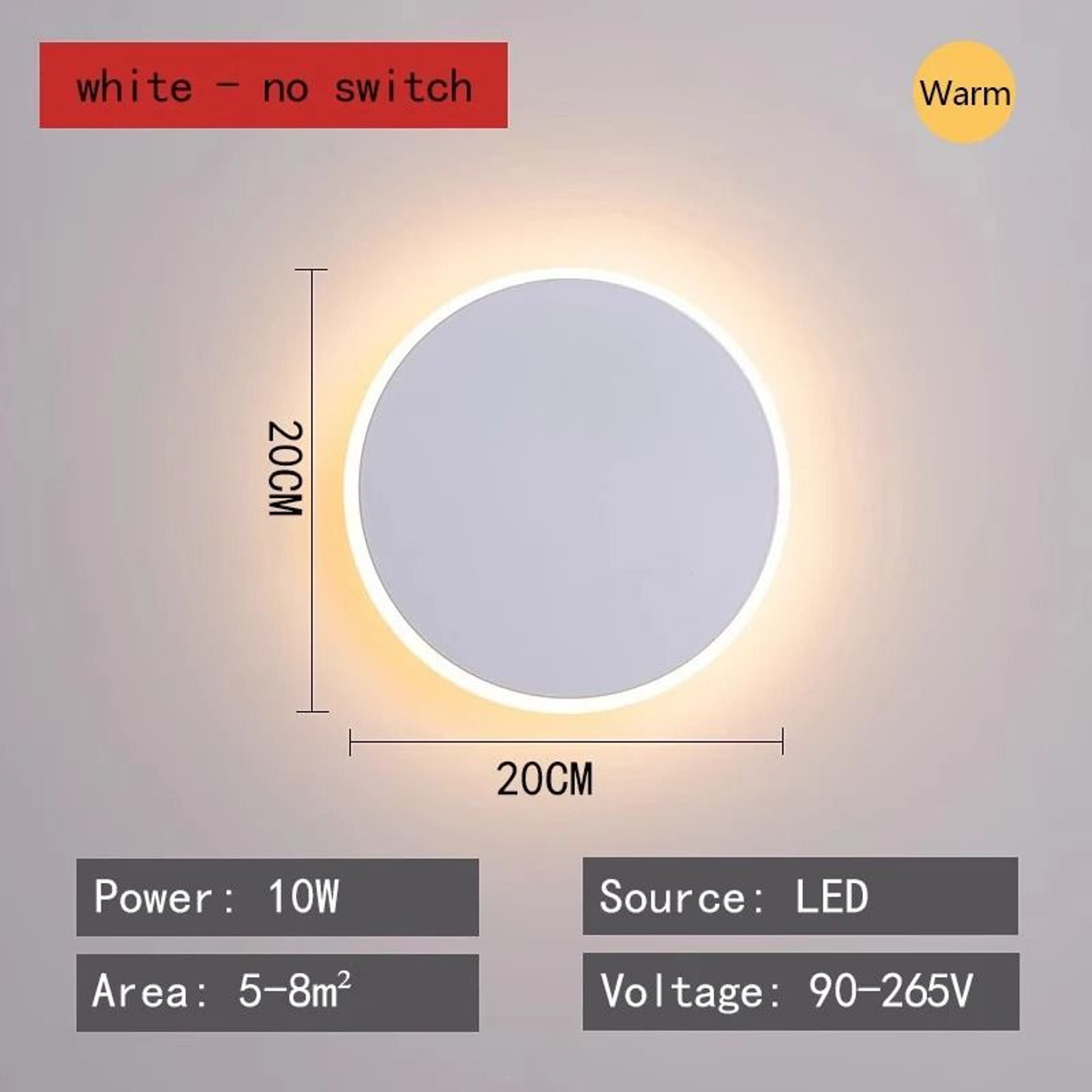 HaloGlow Modern Circular Touch LED Wall Lamp 2