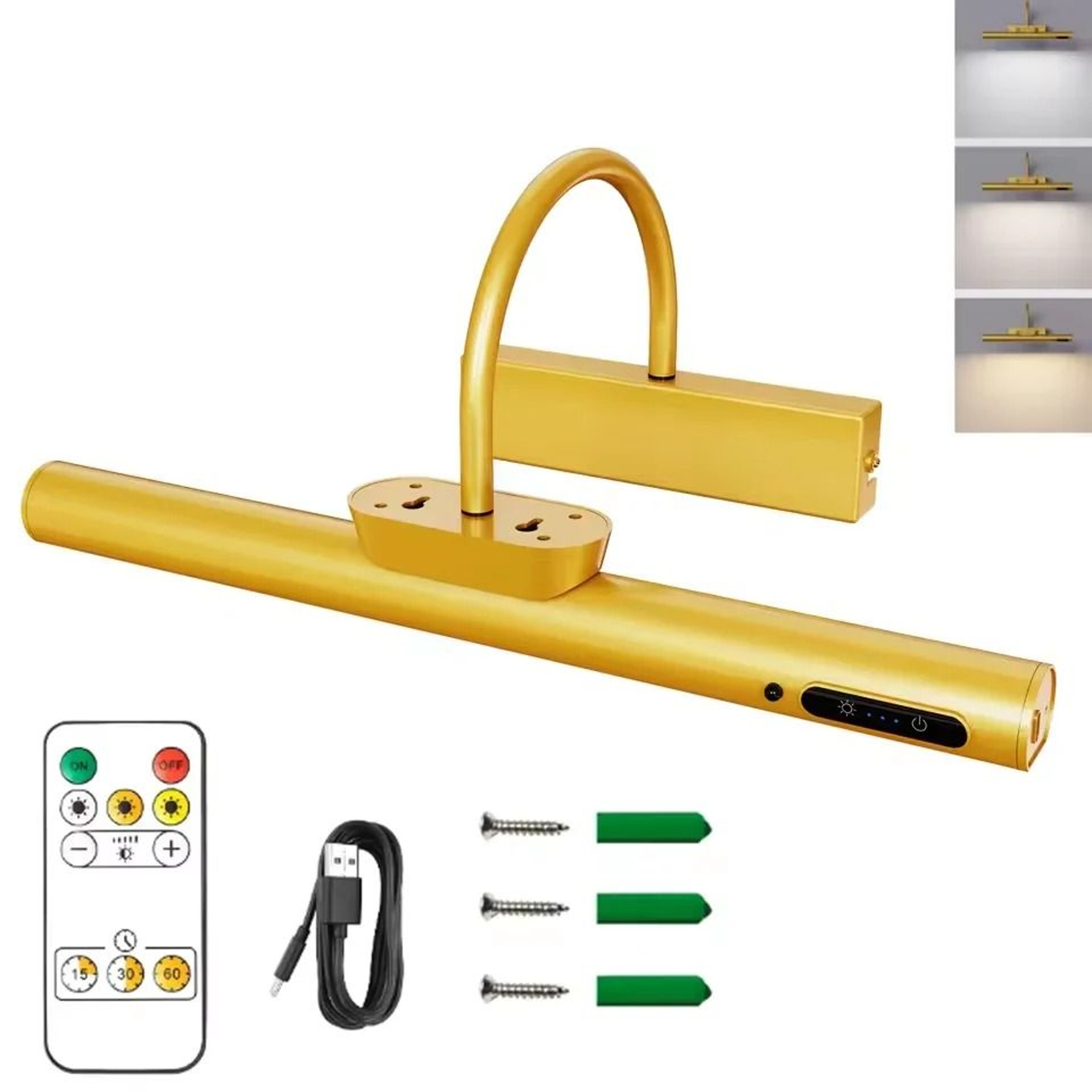 Waterproof Rechargeable Picture Light Wireless Dimmable Mirror Lamp 5