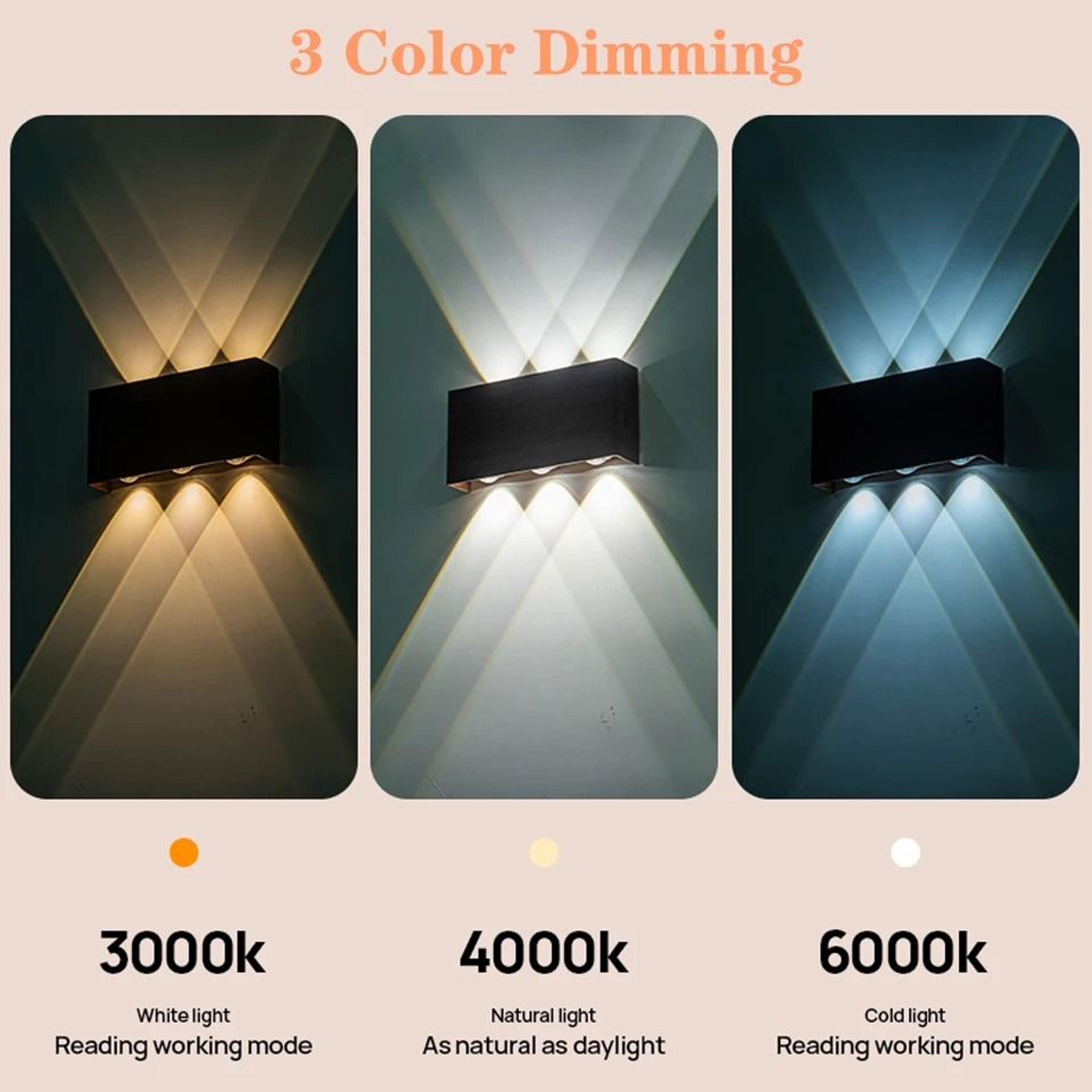 Rechargeable Touch Dimming Wall Lamp With Three Color Modes 14