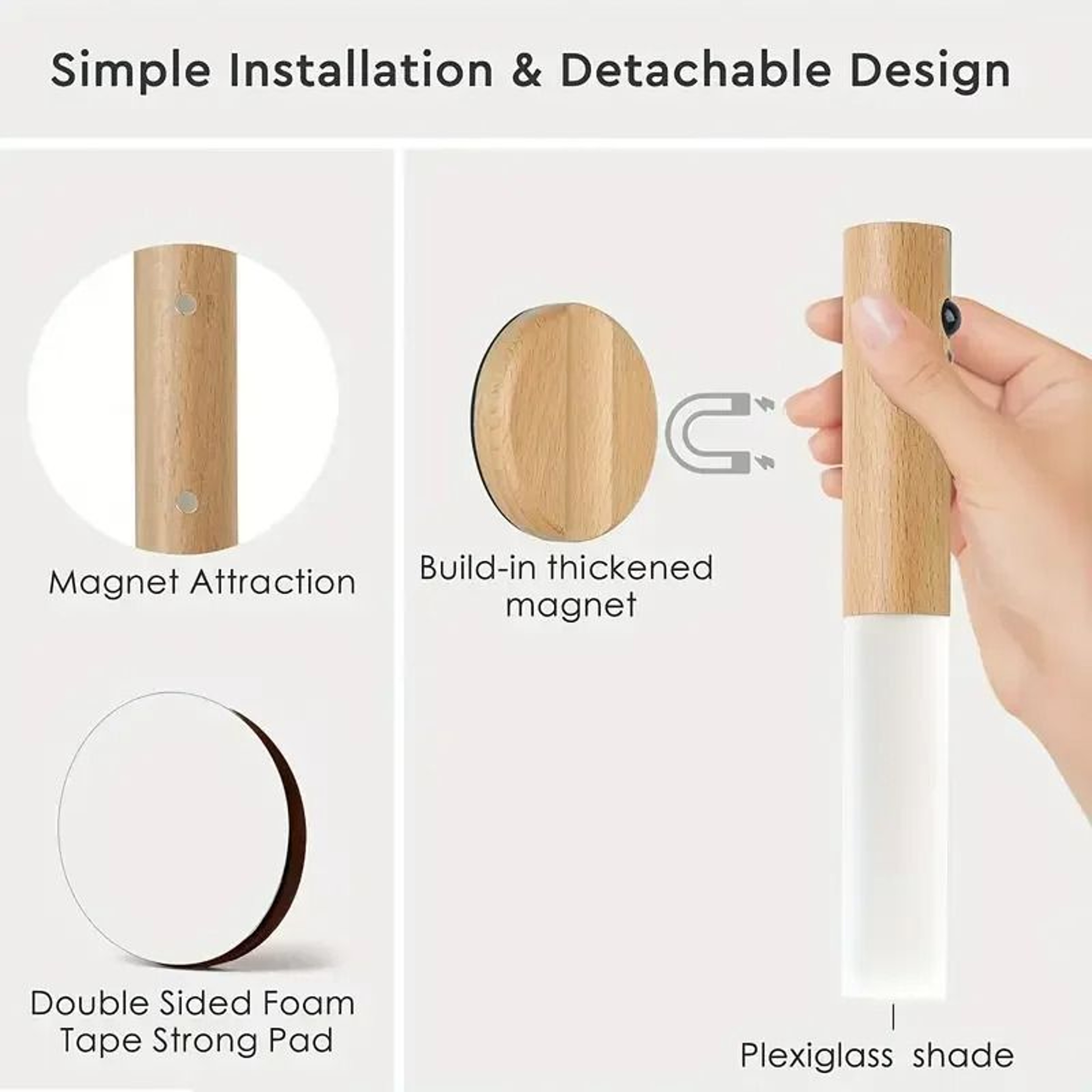 Rechargeable PIR Motion Sensor Light Magnetic Cabinet Wall Lamp 10