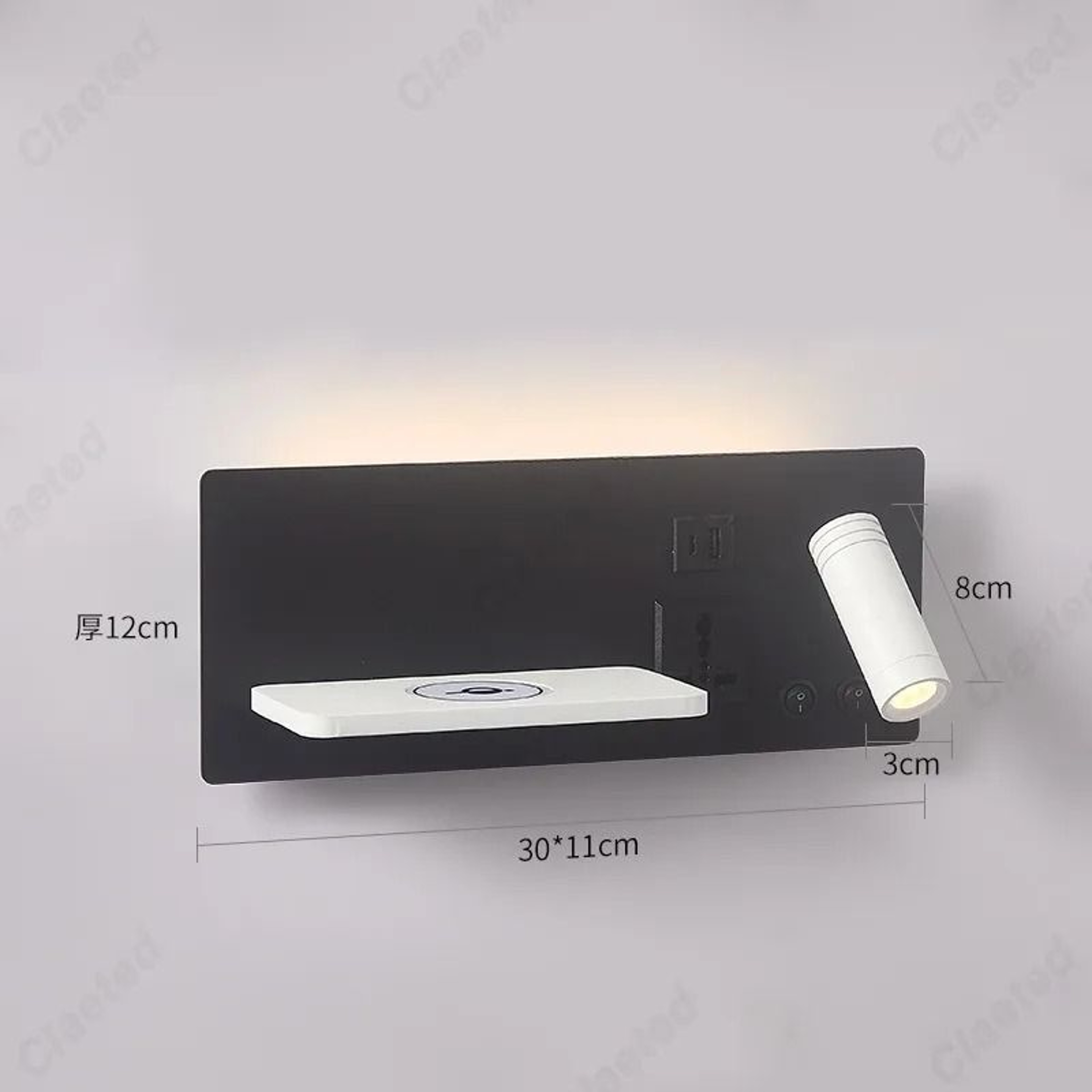 Adjustable LED Reading Wall Lamp With Wireless And USB Charging 2