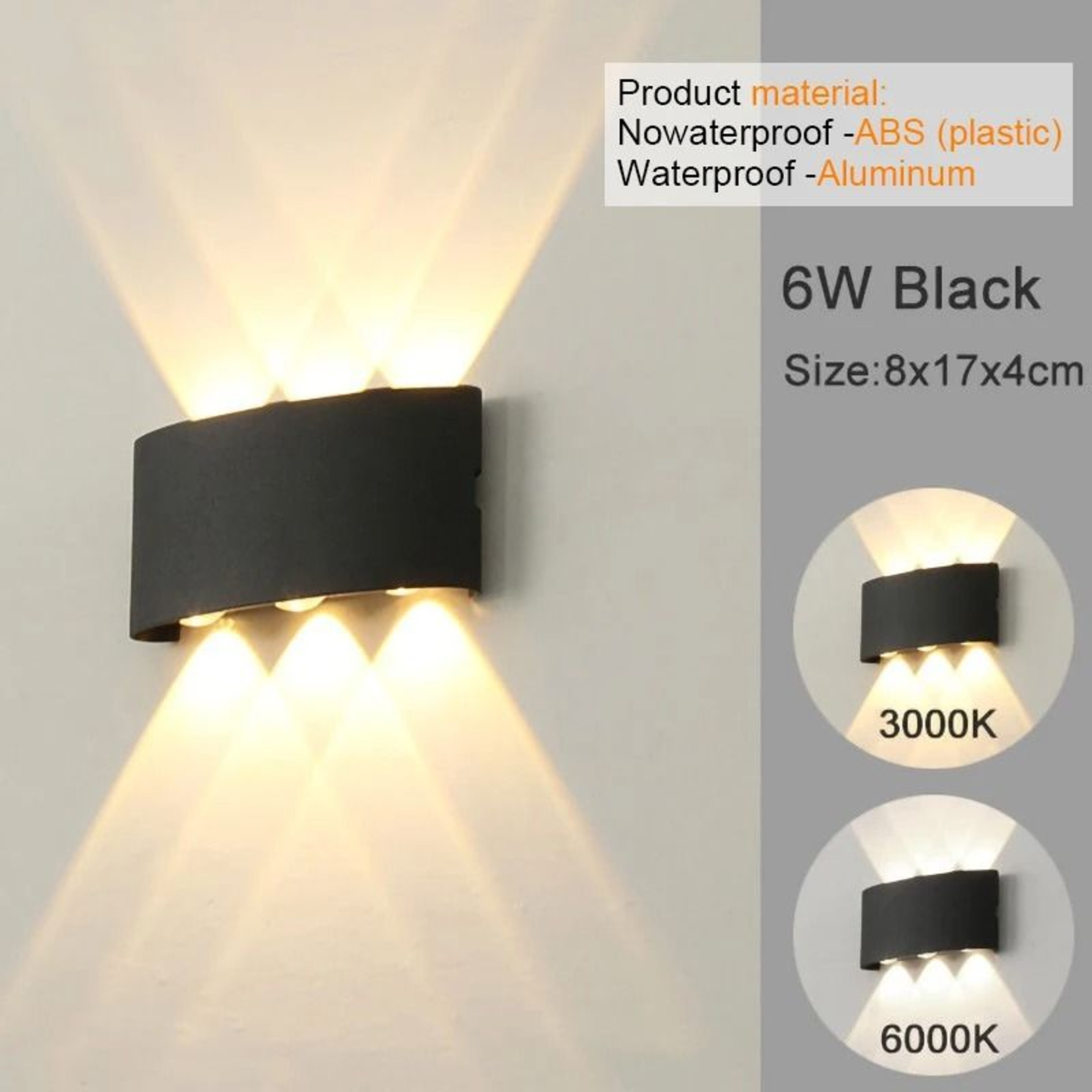Modern White LED Up Down Wall Light For Indoor And Outdoor Spaces 5